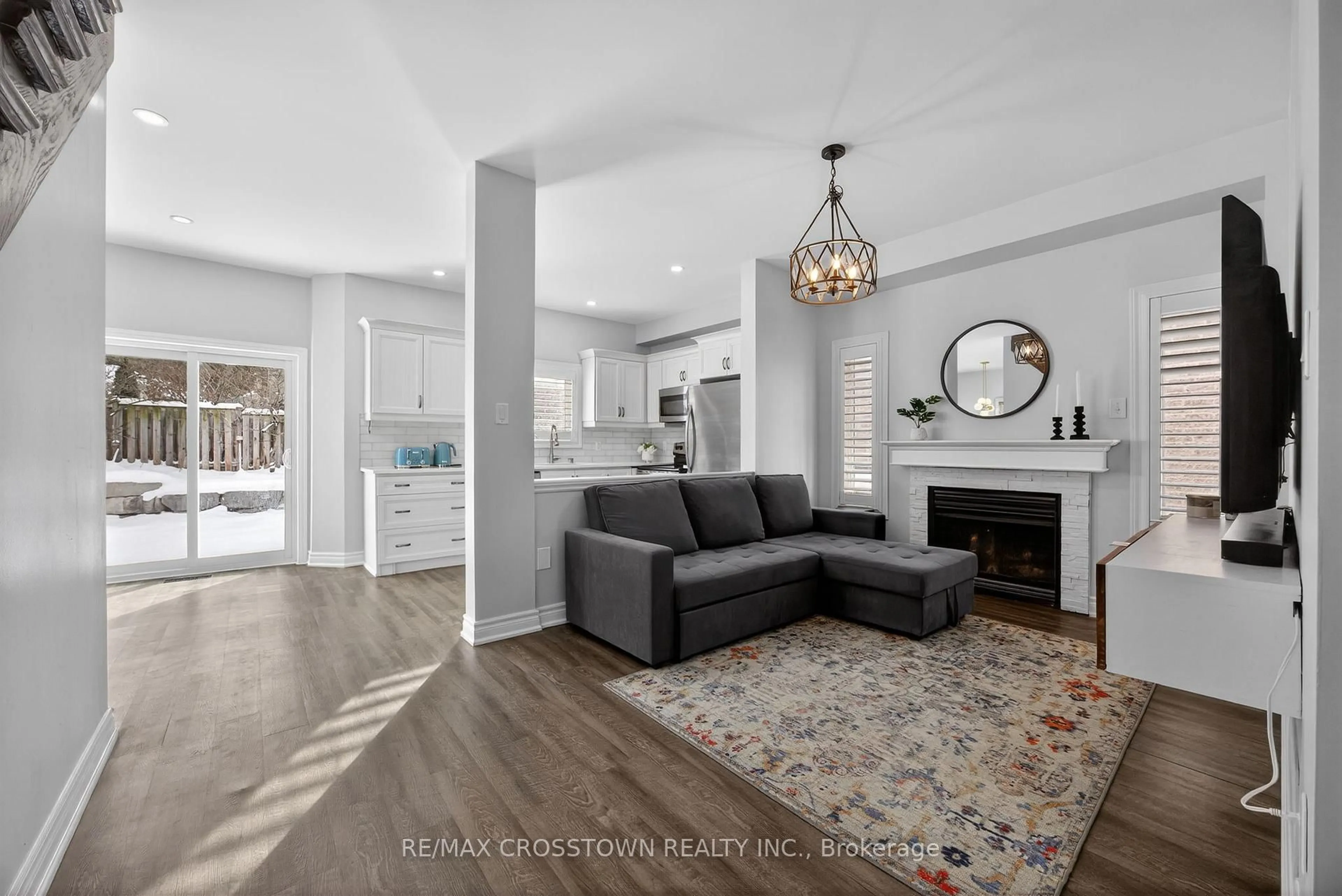 Living room with furniture, ceramic/tile floor for 1 Black Ash Tr, Barrie Ontario L4N 3K2