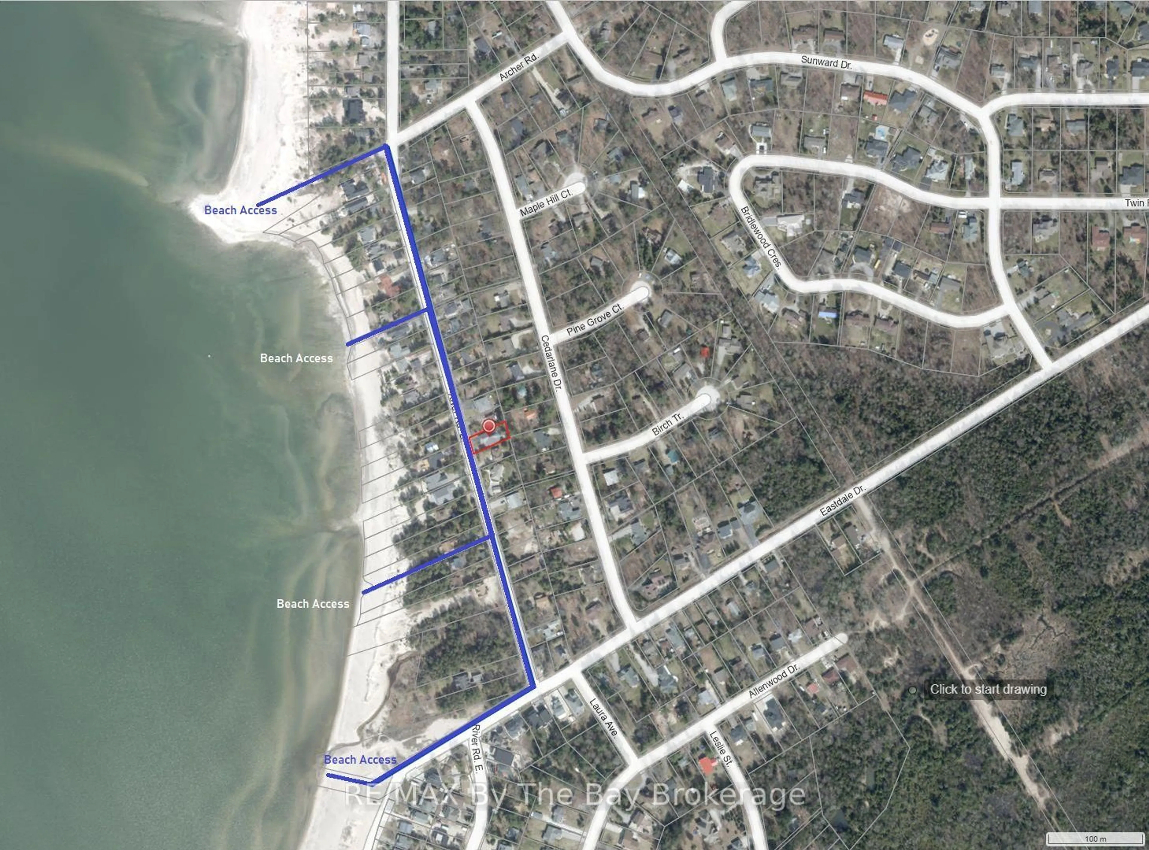 Picture of a map for 1327 RIVER Rd, Wasaga Beach Ontario L9Z 2R7