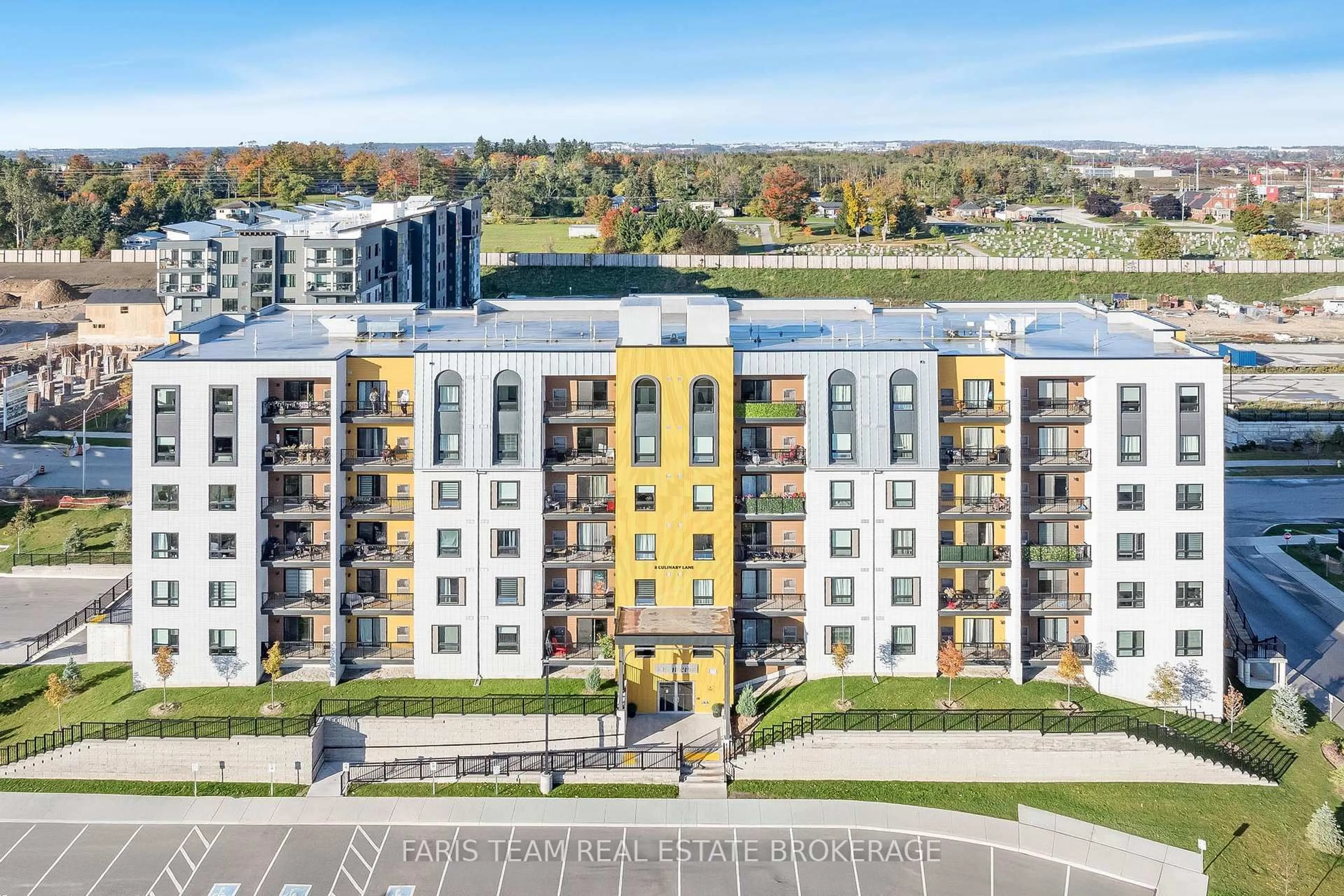 A pic from outside/outdoor area/front of a property/back of a property/a pic from drone, city buildings view from balcony for 8 Culinary Lane #102, Barrie Ontario L9J 0T2