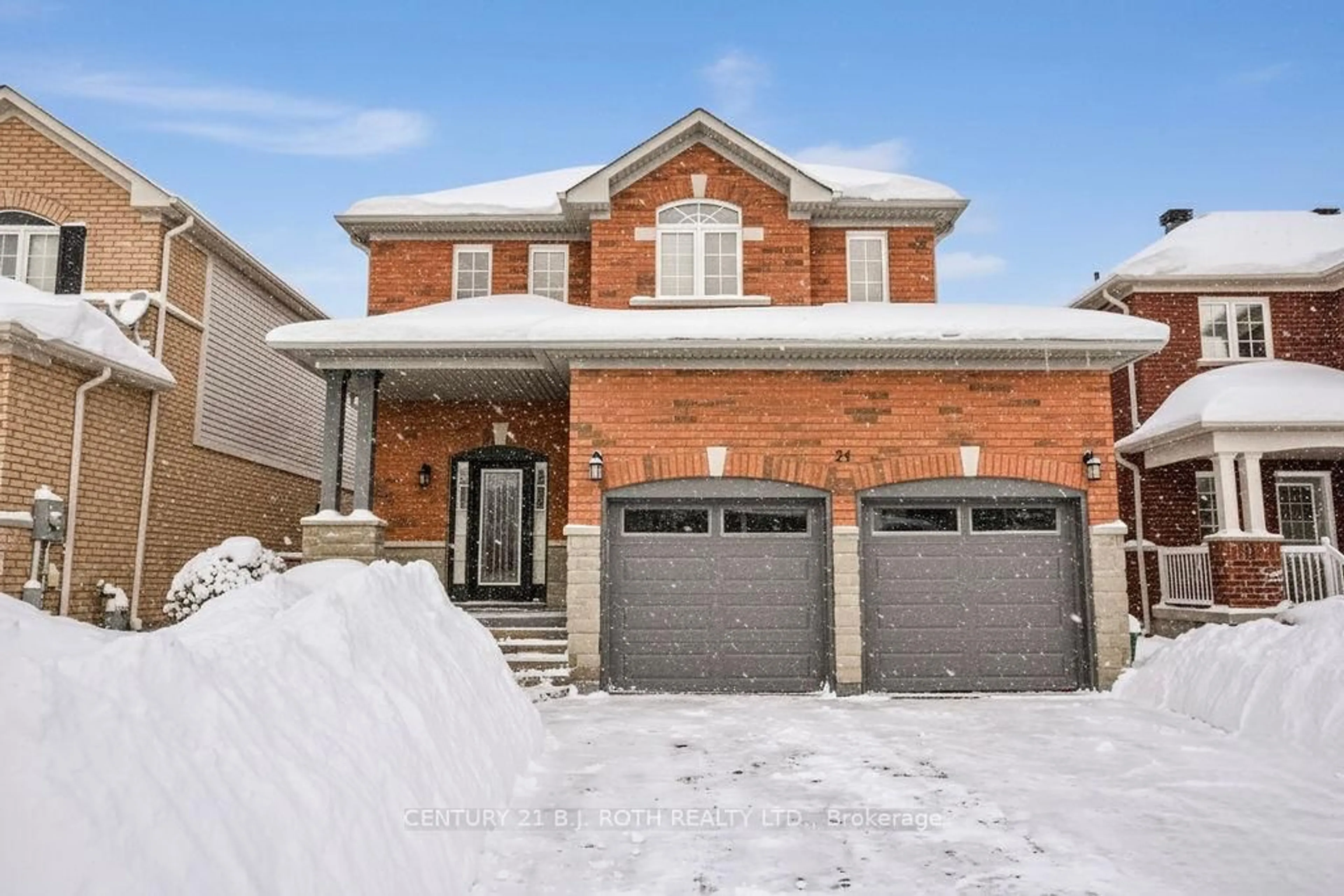Home with brick exterior material, street for 24 Connaught Lane, Barrie Ontario L4M 0A6