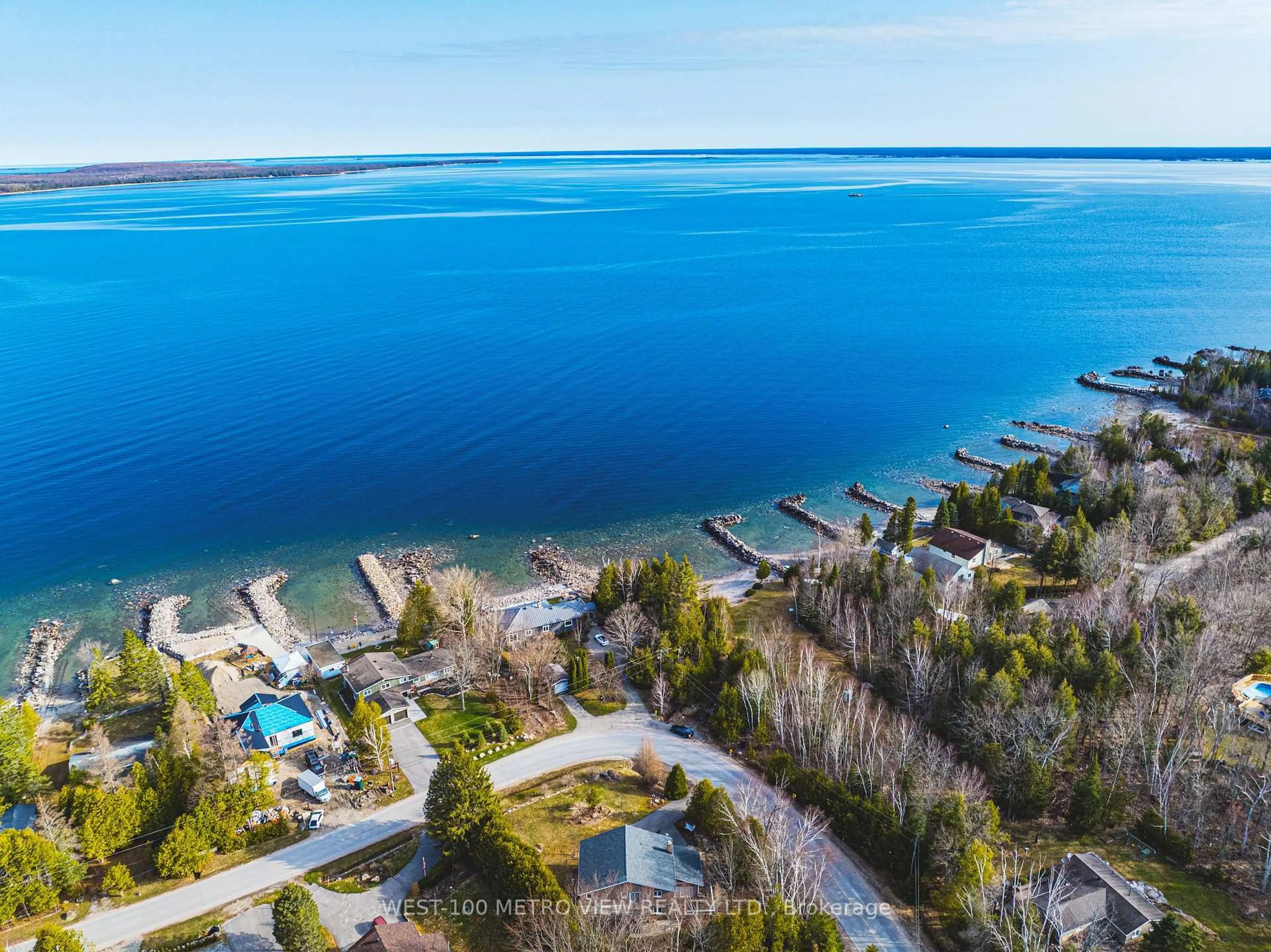 A pic from outside/outdoor area/front of a property/back of a property/a pic from drone, water/lake/river/ocean view for 2476 Champlain Rd, Tiny Ontario L9M 0C3