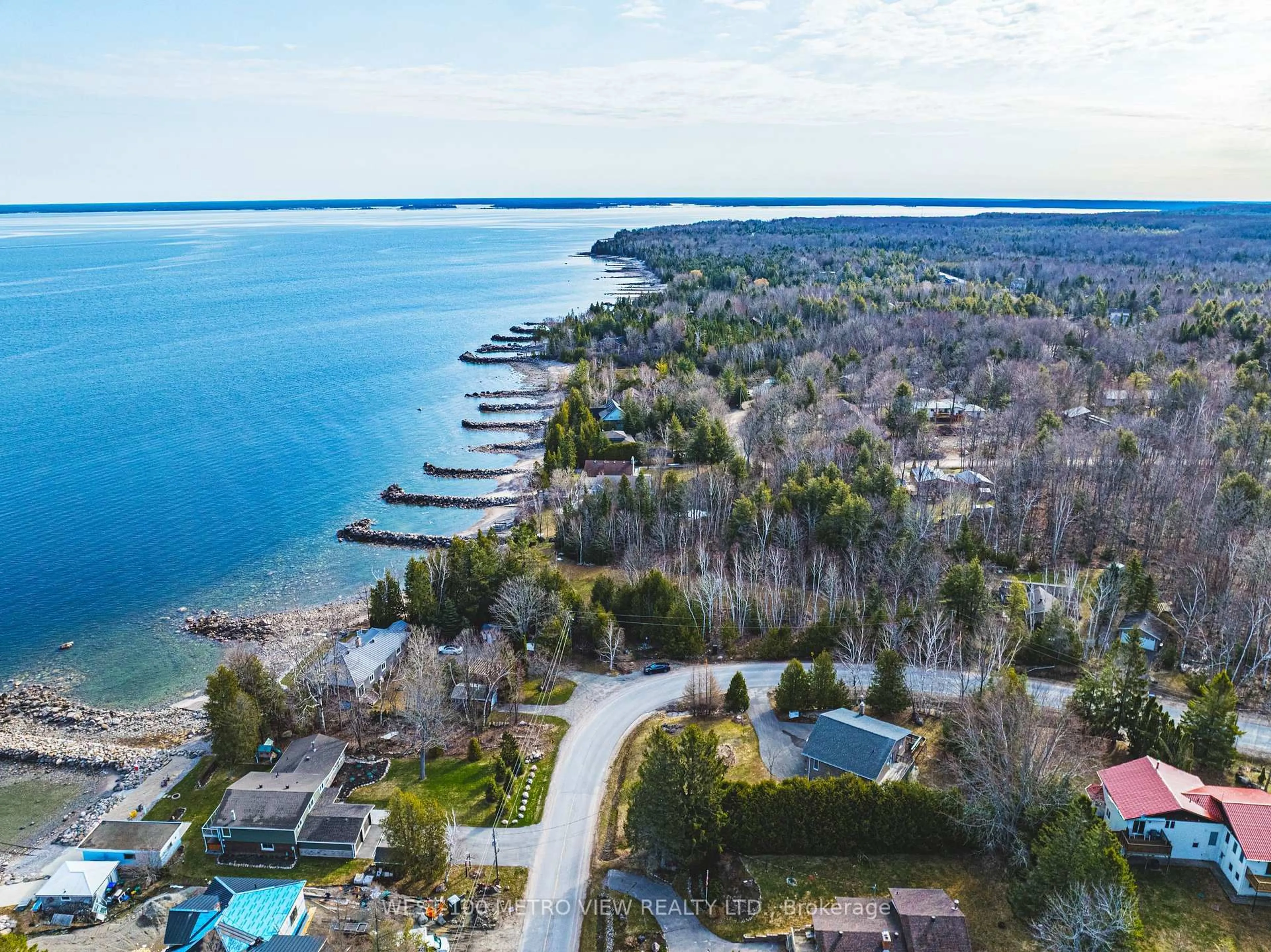 A pic from outside/outdoor area/front of a property/back of a property/a pic from drone, water/lake/river/ocean view for 2476 Champlain Rd, Tiny Ontario L9M 0C3