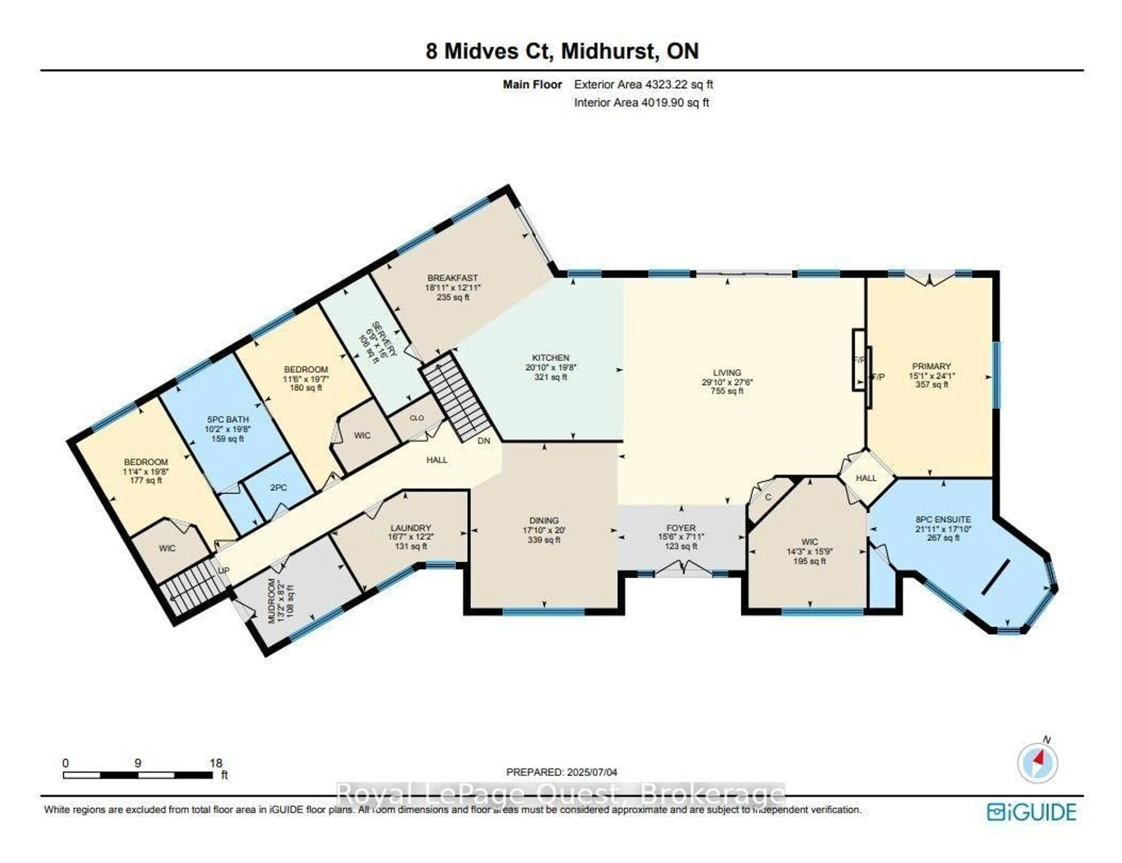 Floor plan for 8 Midves Crt, Springwater Ontario L9X 0P3