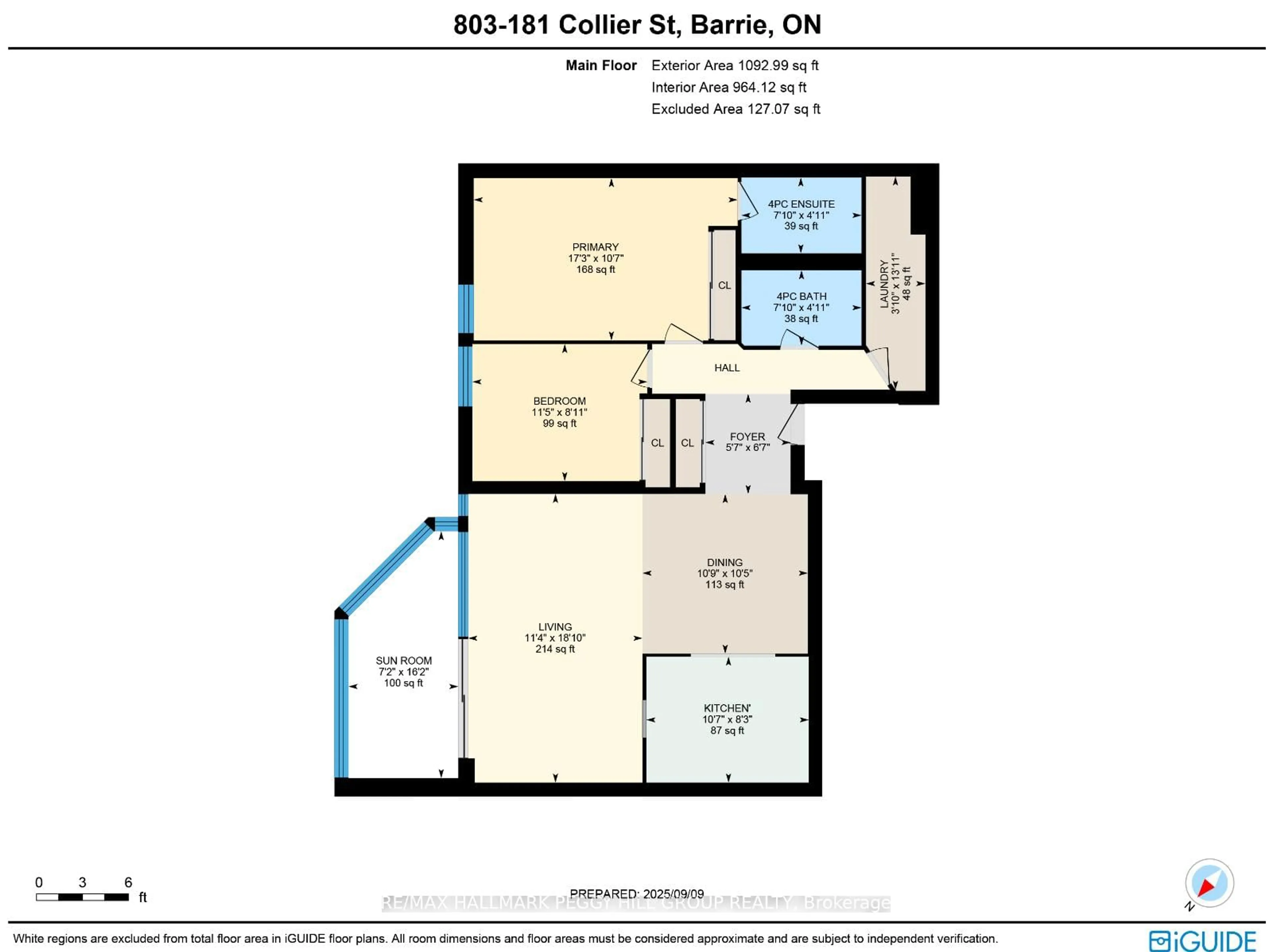 Floor plan for 181 Collier St #803, Barrie Ontario L4M 5L6