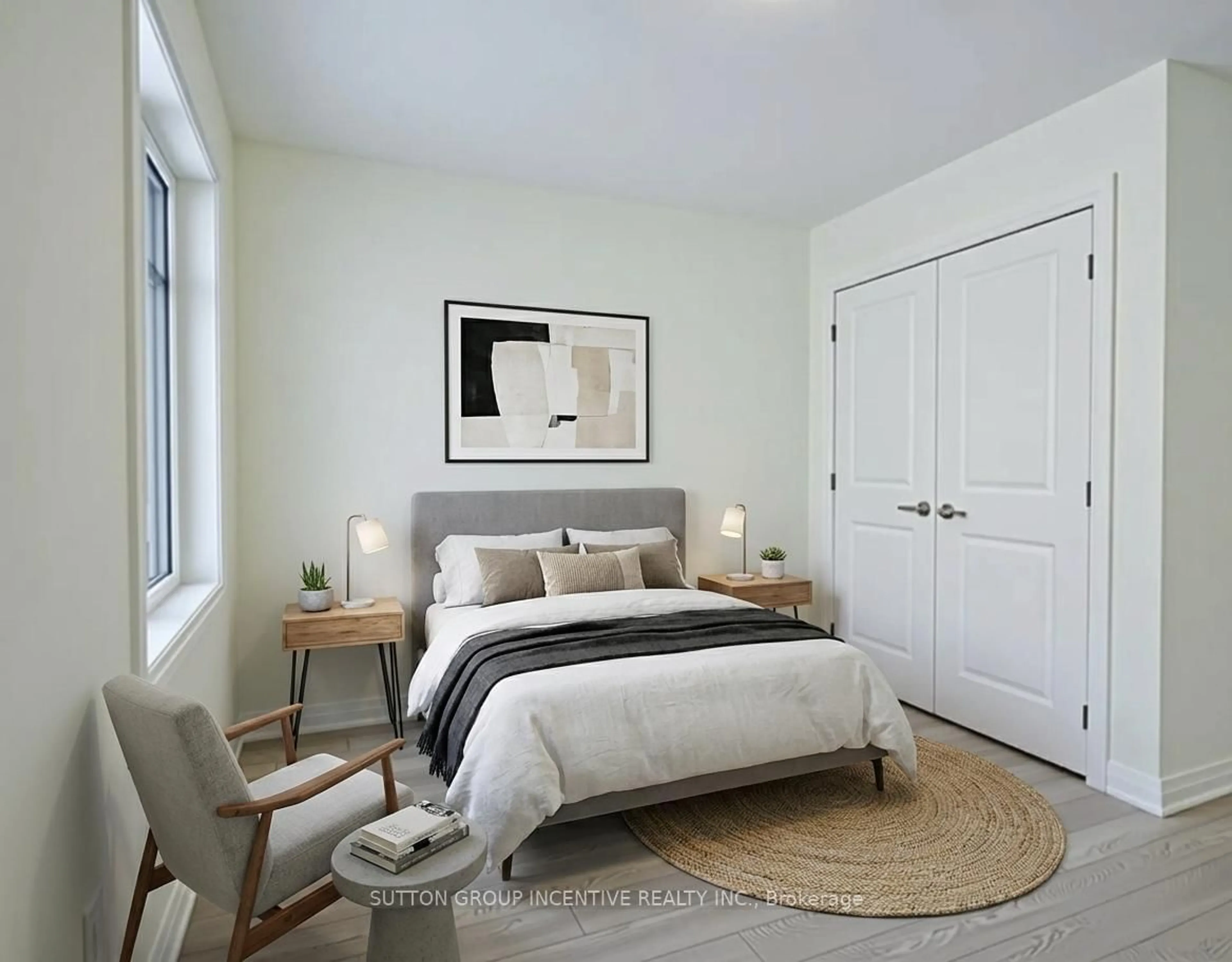 Bedroom with bed, unknown for 45 Harold Ave, Severn Ontario L0K 1E0