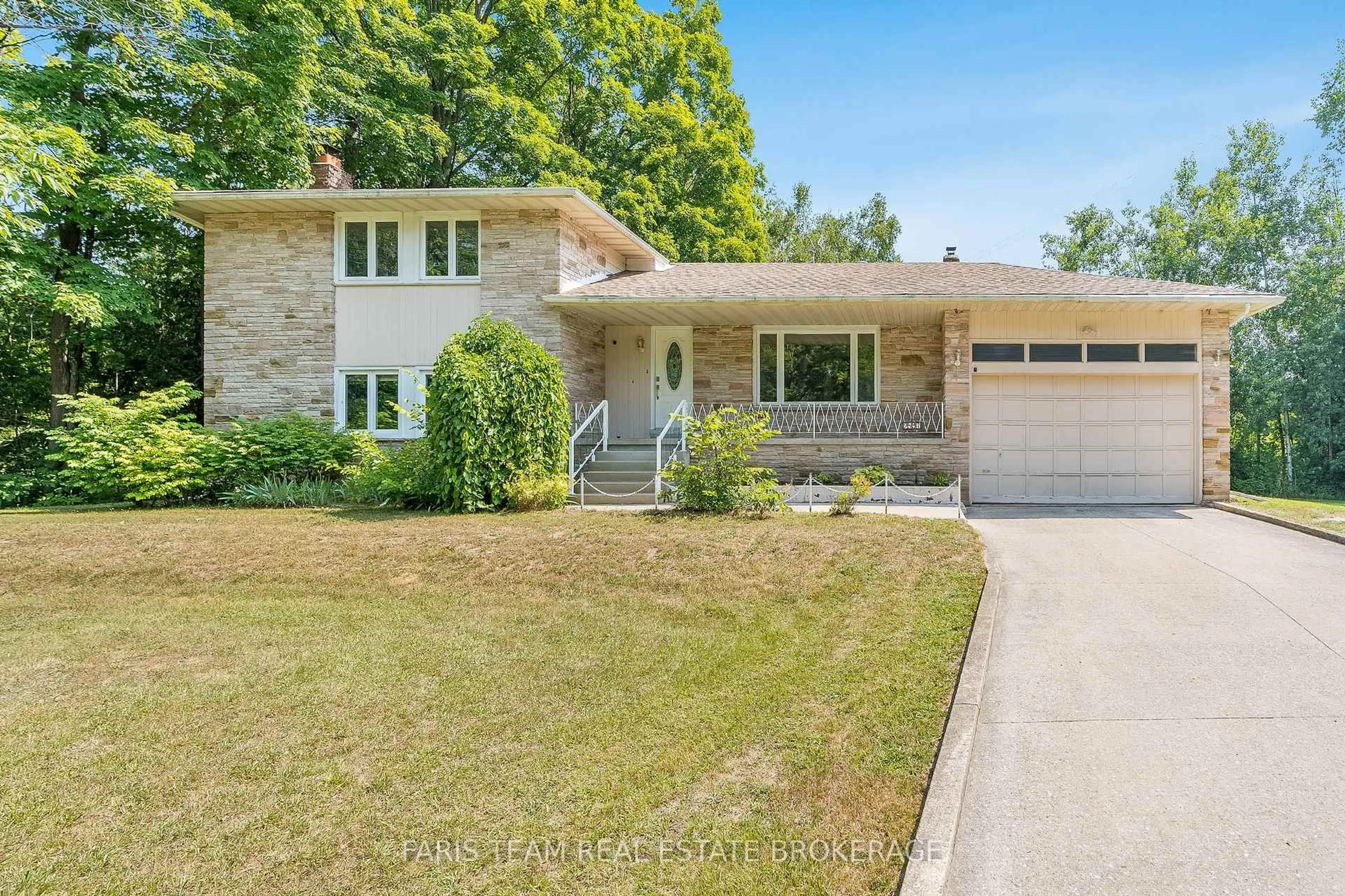 Home with brick exterior material, street for 2597 George Johnston Rd, Springwater Ontario L9X 1C7