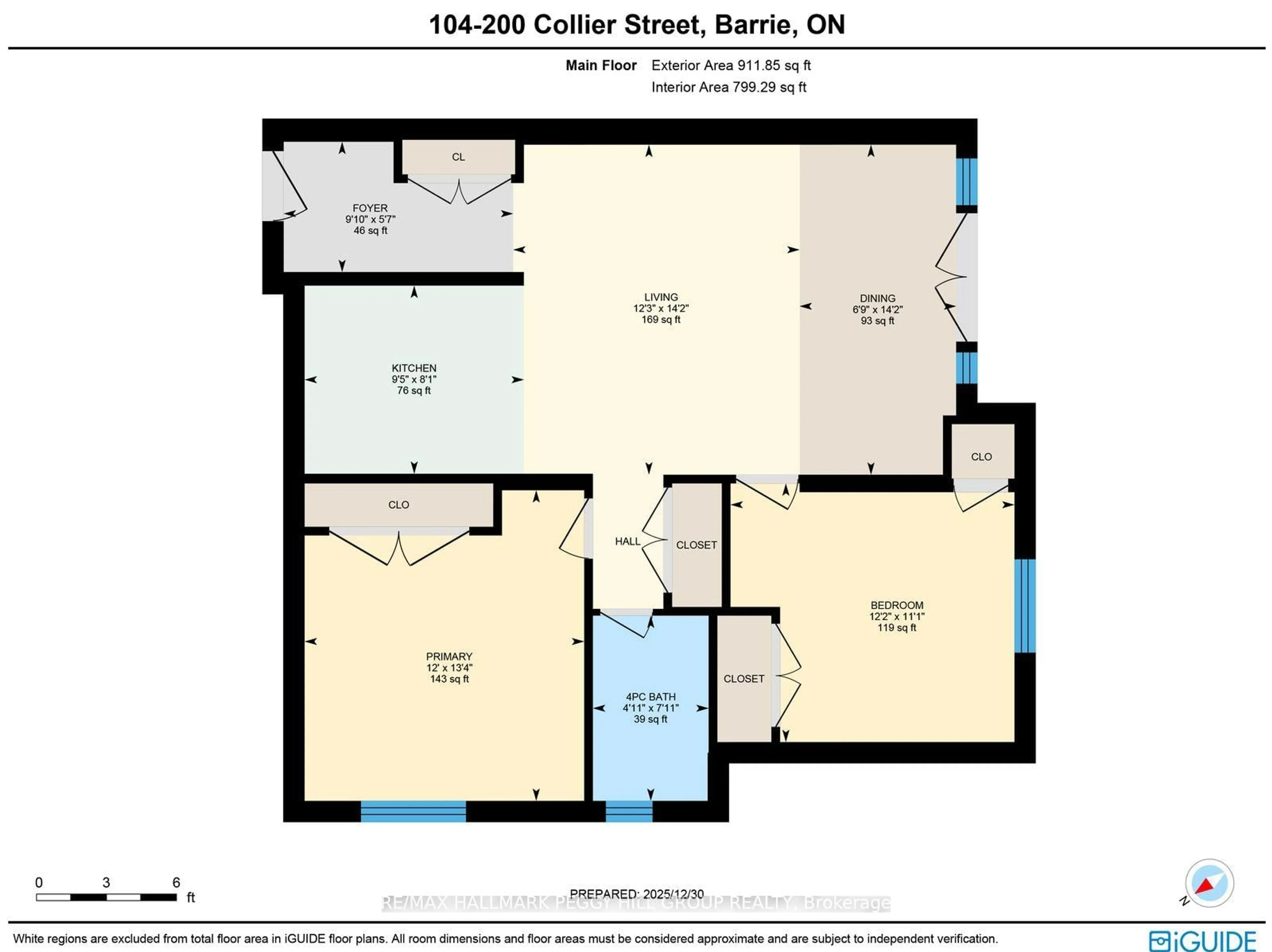 Floor plan for 200 Collier St #104, Barrie Ontario L4M 1H7