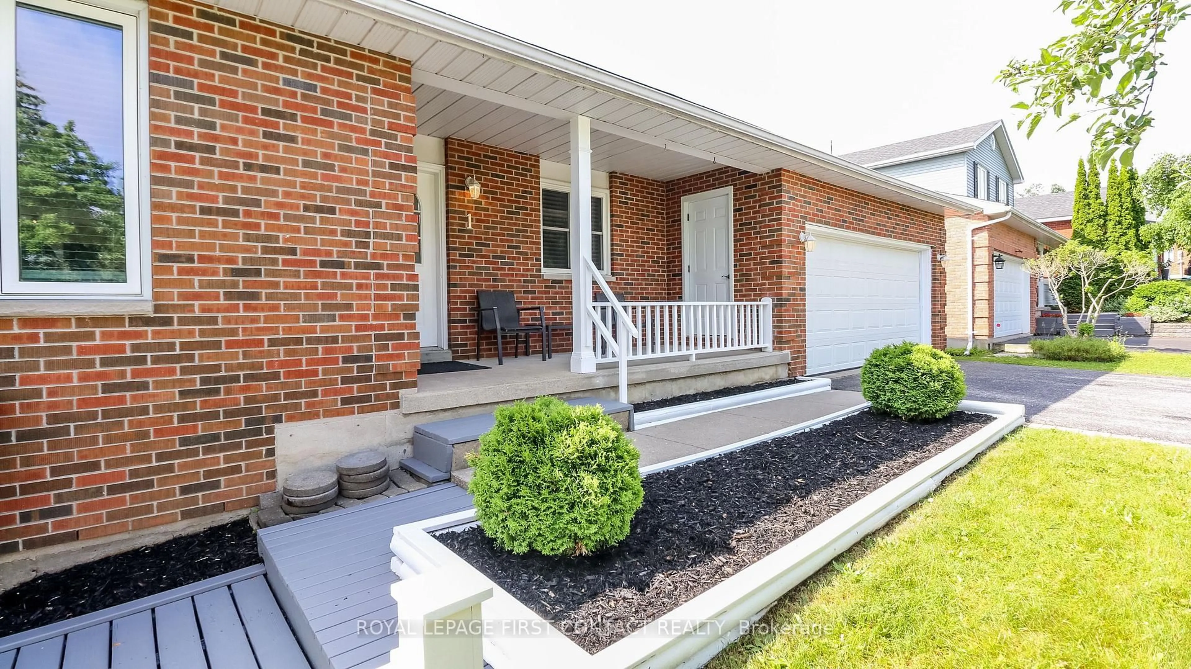 Home with brick exterior material, street for 1 Mariposa Dr, Orillia Ontario L3V 7G6