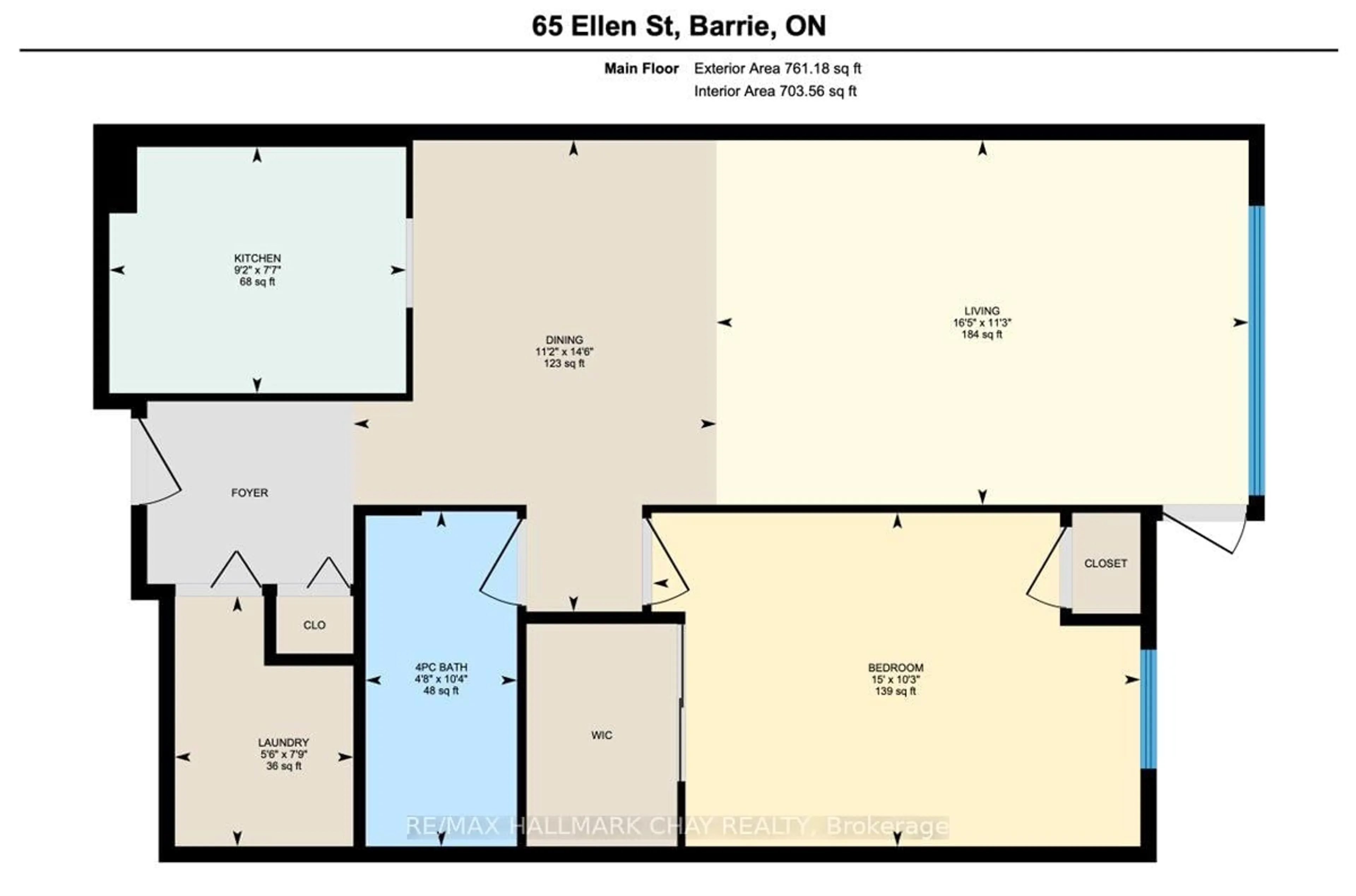 Floor plan for 65 Ellen St #602, Barrie Ontario L4N 3A5