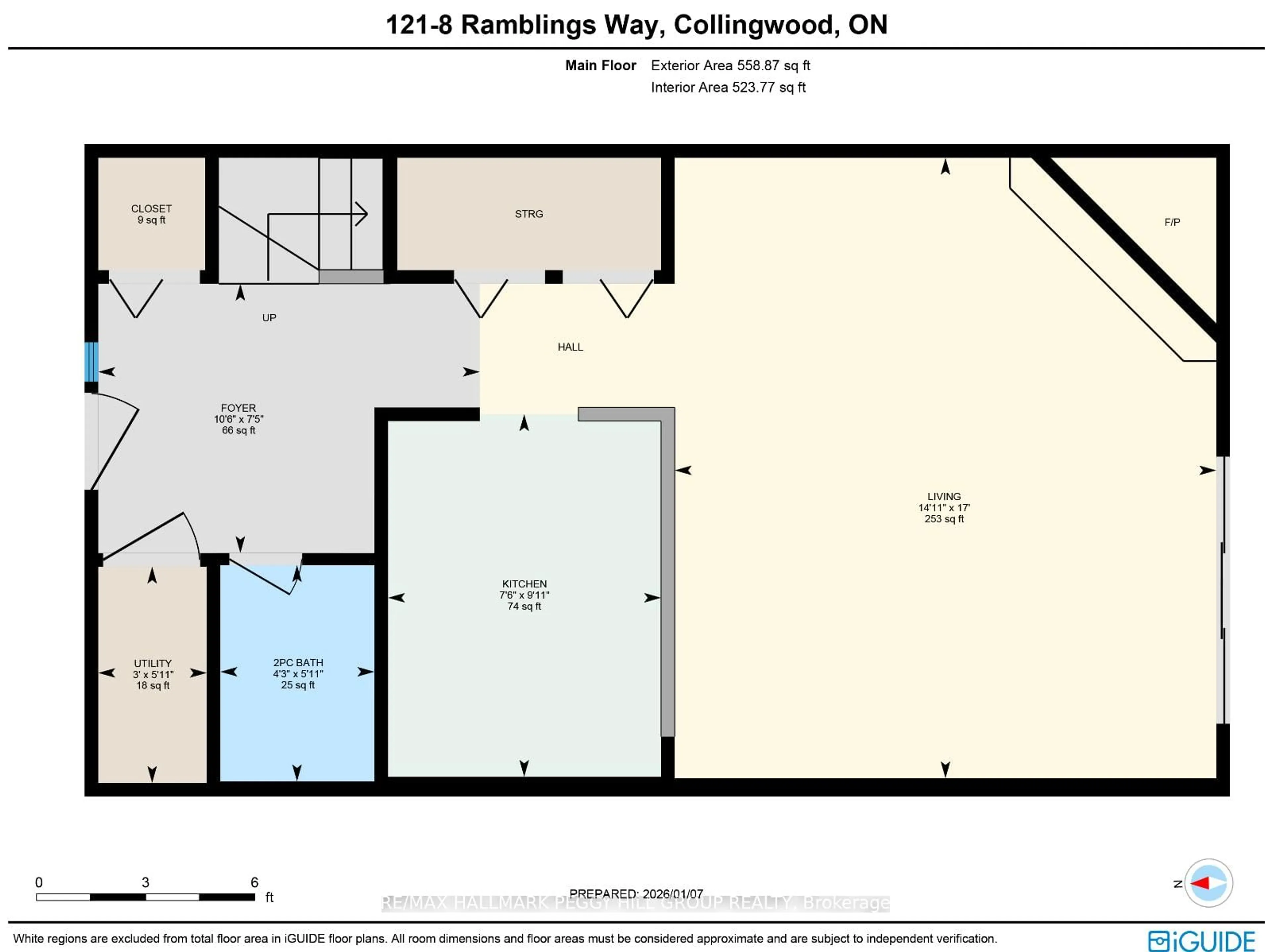 Floor plan for 8 Ramblings Way #121, Collingwood Ontario L9Y 5S3