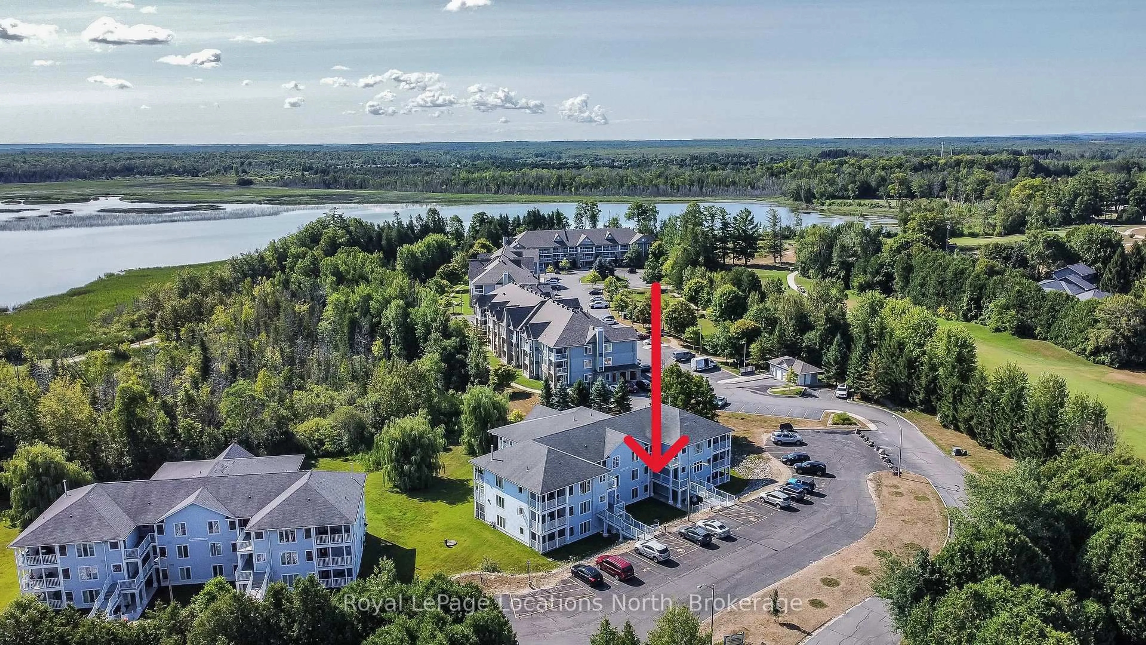 A pic from outside/outdoor area/front of a property/back of a property/a pic from drone, water/lake/river/ocean view for 30 Mulligan Lane #8, Wasaga Beach Ontario L9Z 1C4