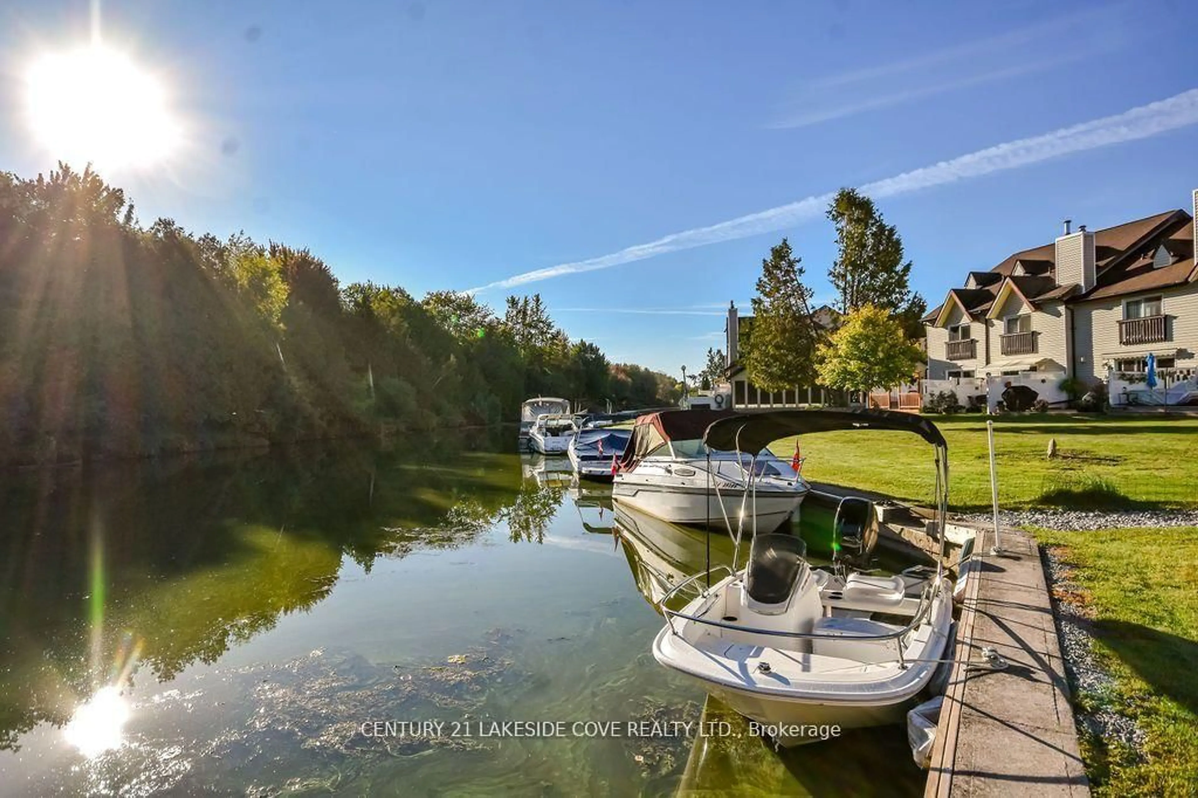 A pic from outside/outdoor area/front of a property/back of a property/a pic from drone, water/lake/river/ocean view for 81 Laguna Pkwy #Unit 12, Ramara Ontario L0K 1B0