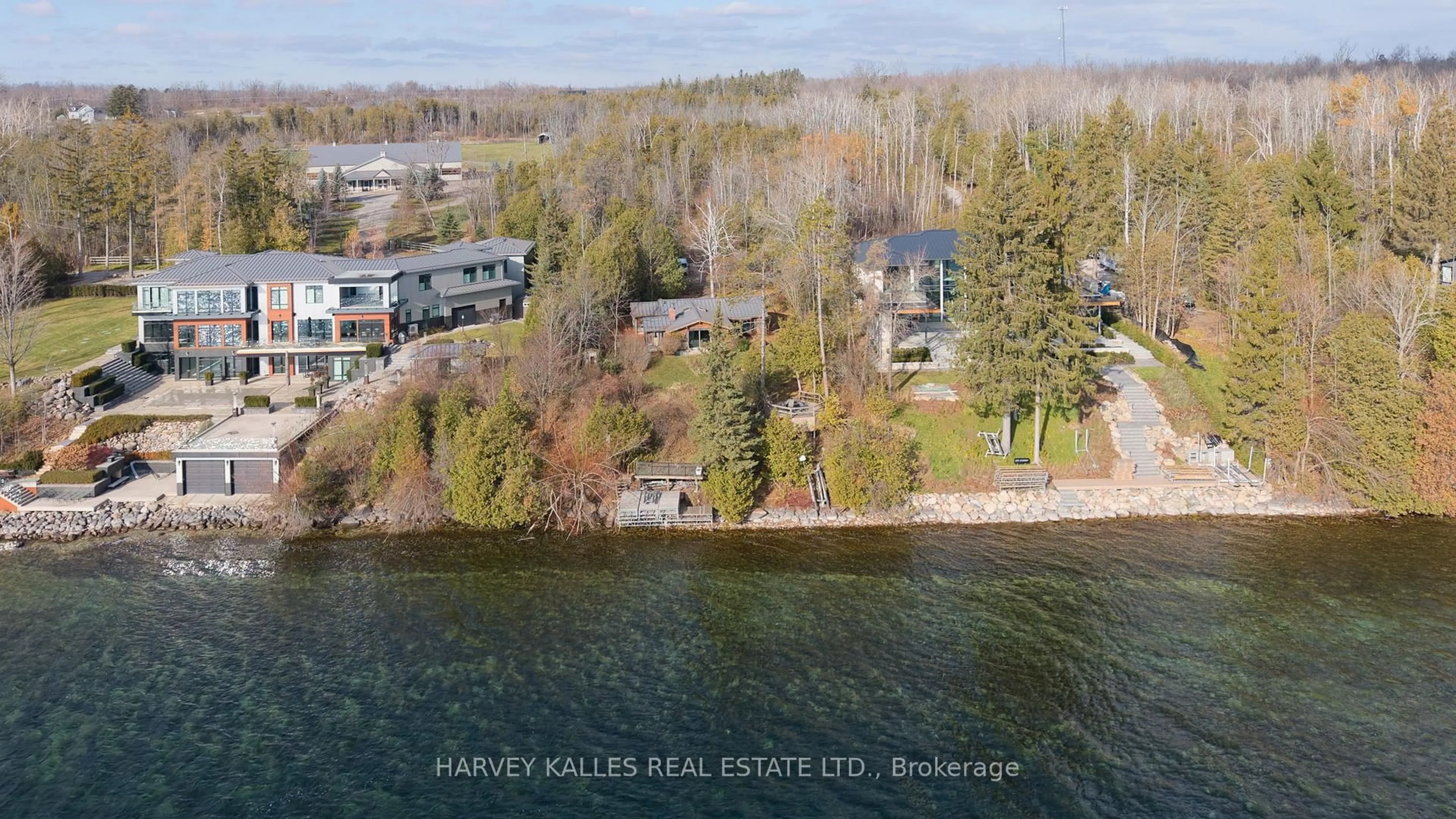 A pic from outside/outdoor area/front of a property/back of a property/a pic from drone, water/lake/river/ocean view for 13 Pemberton Lane, Oro-Medonte Ontario L0L 2L0