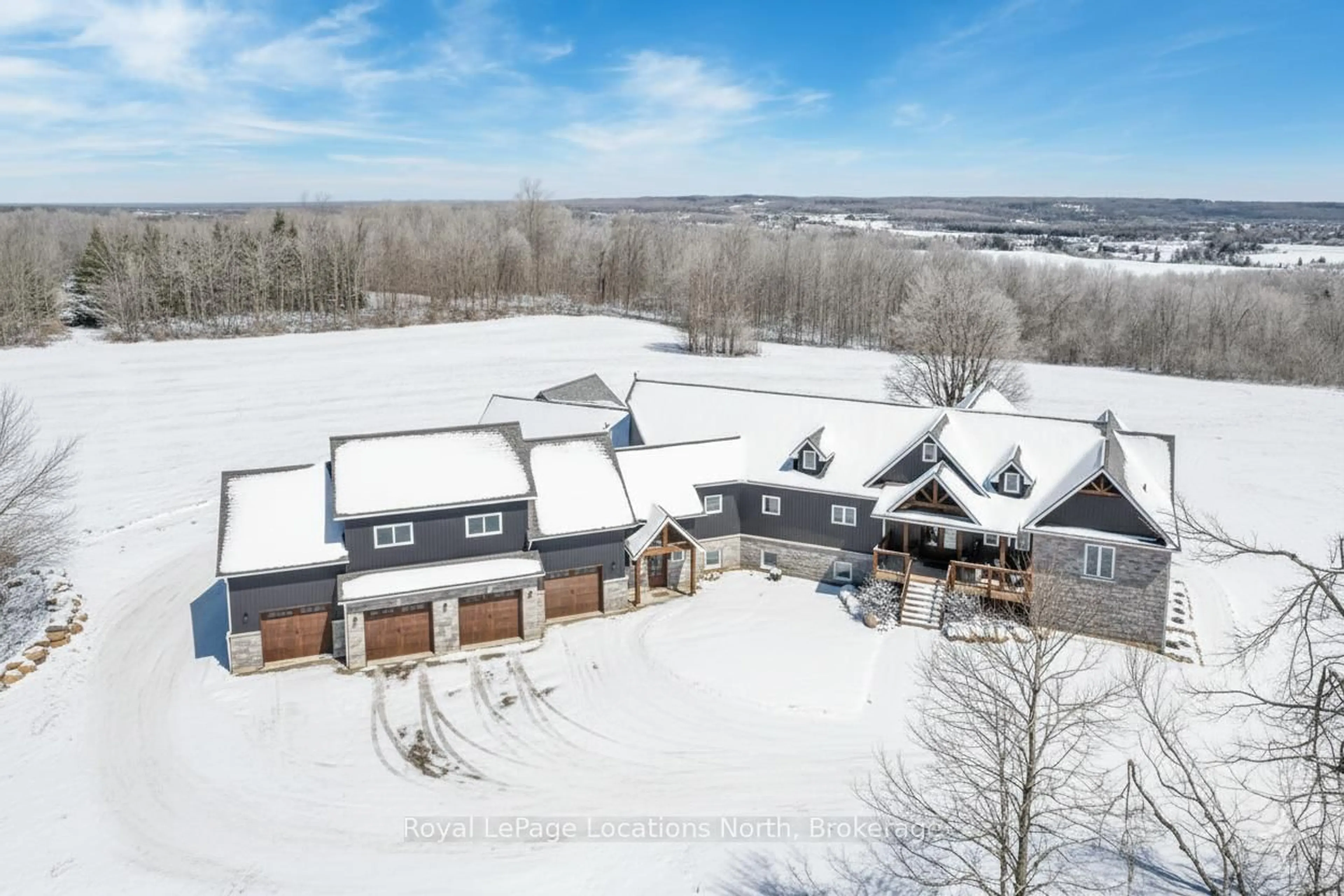 A pic from outside/outdoor area/front of a property/back of a property/a pic from drone, mountain view for 5385 8 Line, Oro-Medonte Ontario L0K 1N0