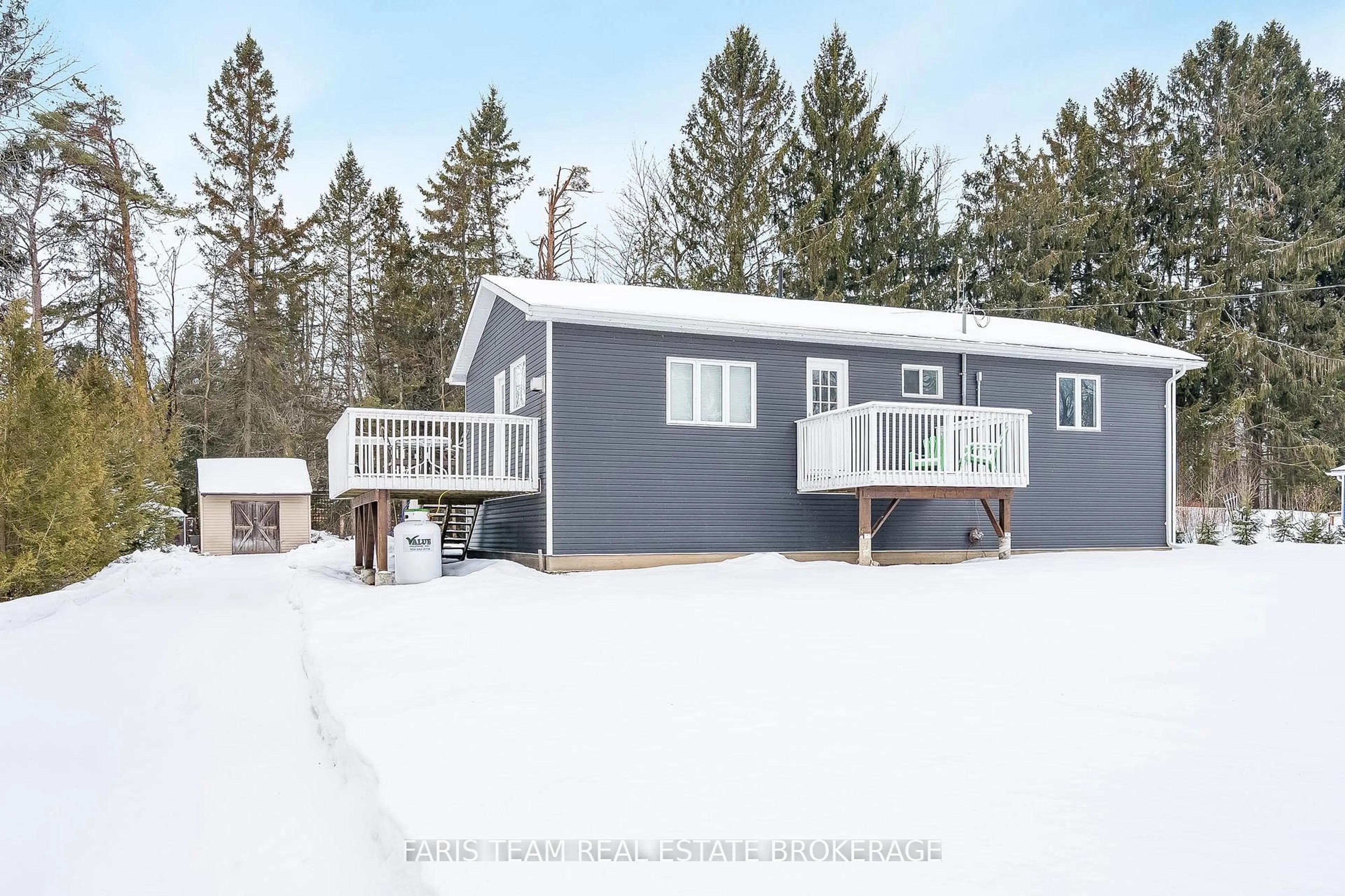 Home with vinyl exterior material, street for 3554 John St, Ramara Ontario L0K 1B0