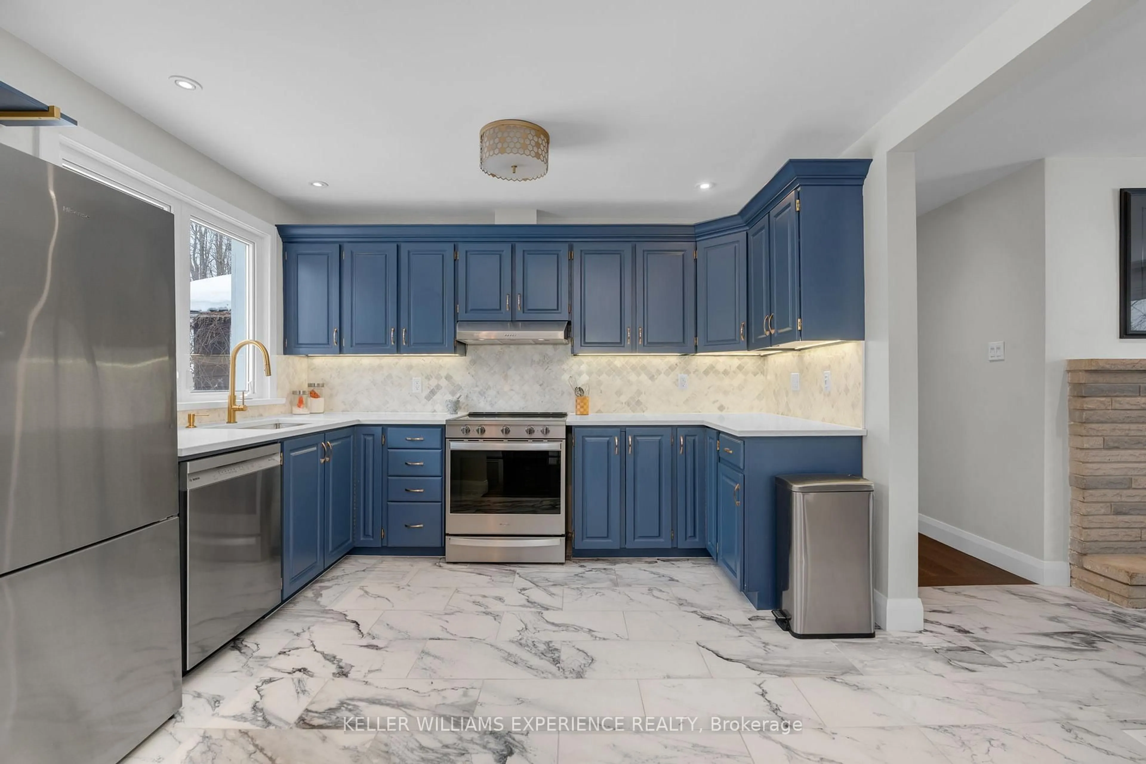Contemporary kitchen, ceramic/tile floor for 51 Fittons Rd, Orillia Ontario L3V 2J2