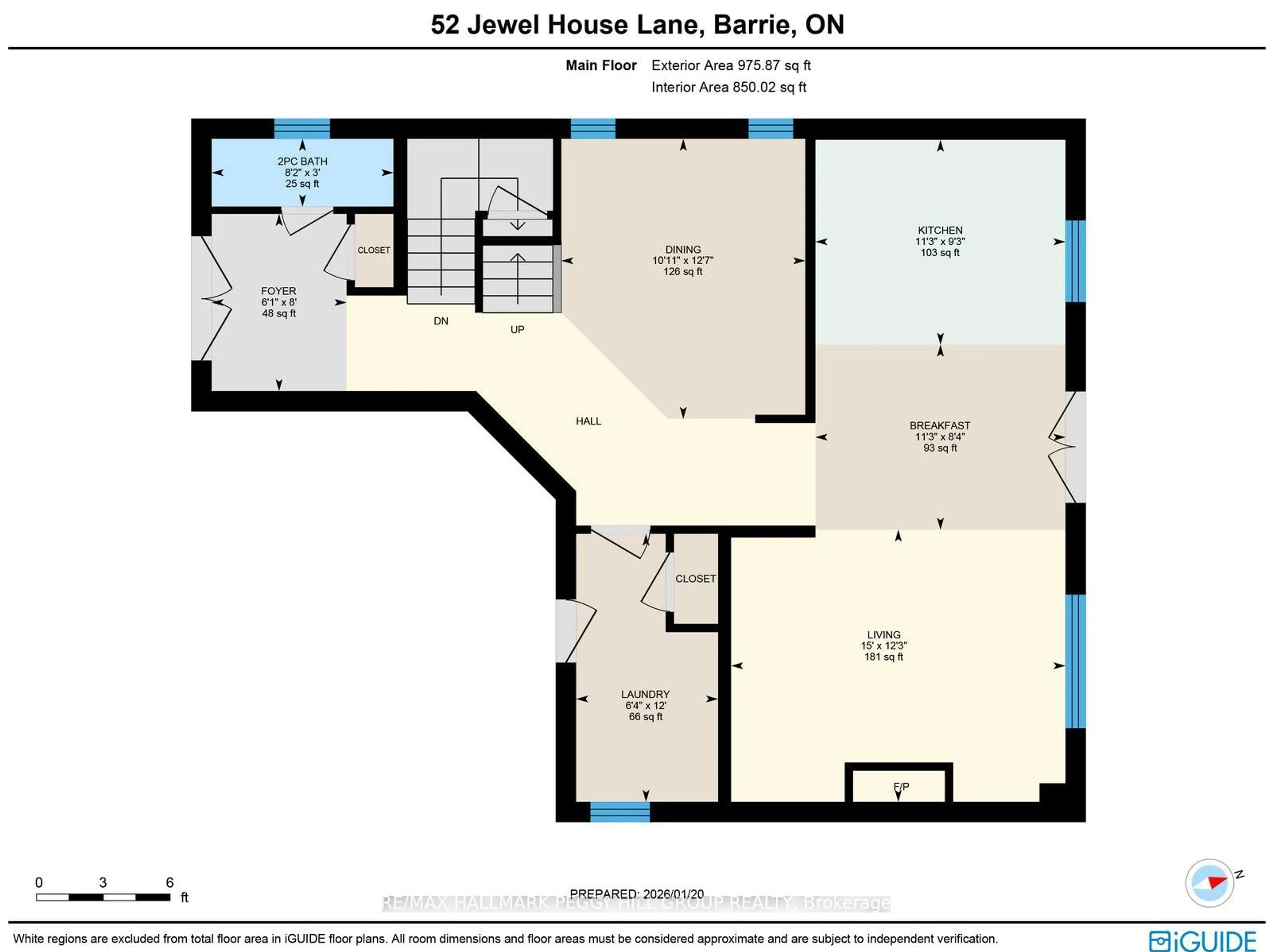 Floor plan for 52 Jewel House Lane, Barrie Ontario L4N 8J7