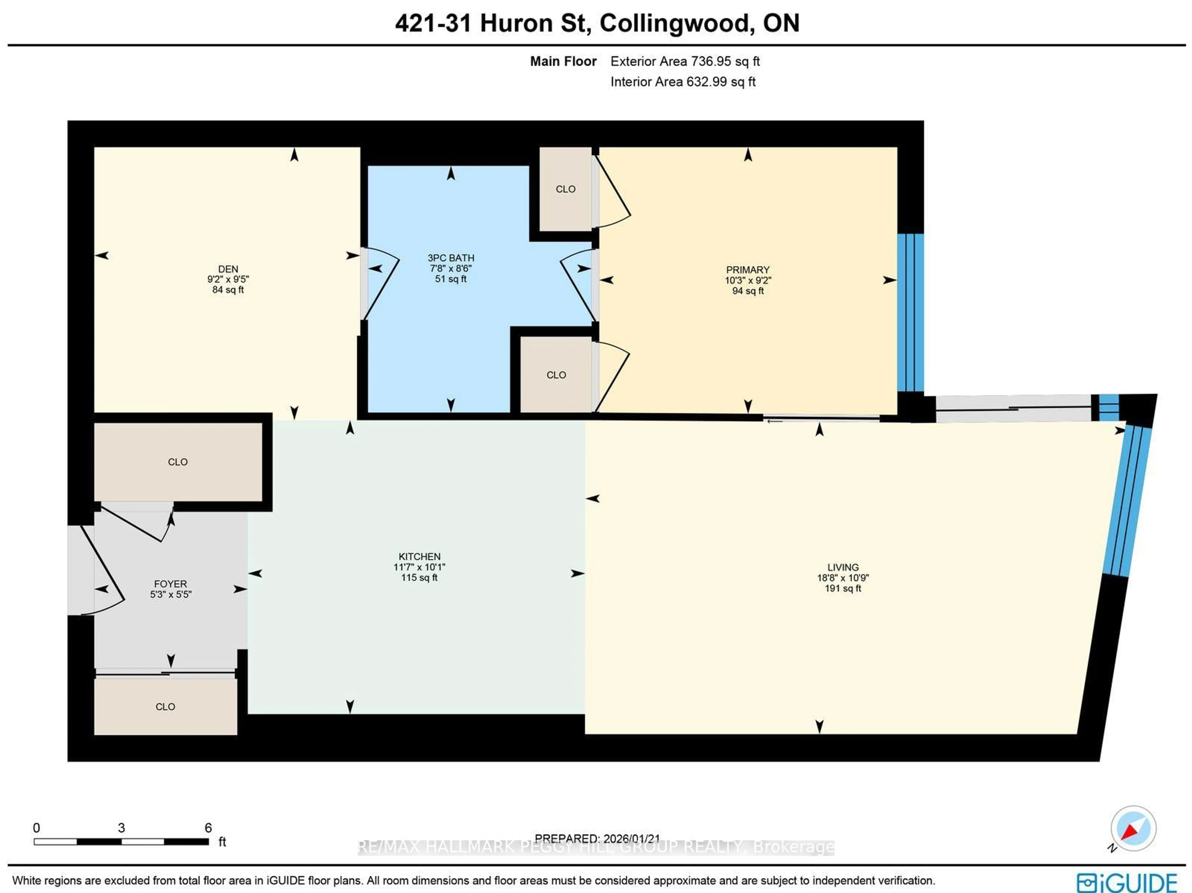 Floor plan for 31 Huron St #421, Collingwood Ontario L9Y 5T7
