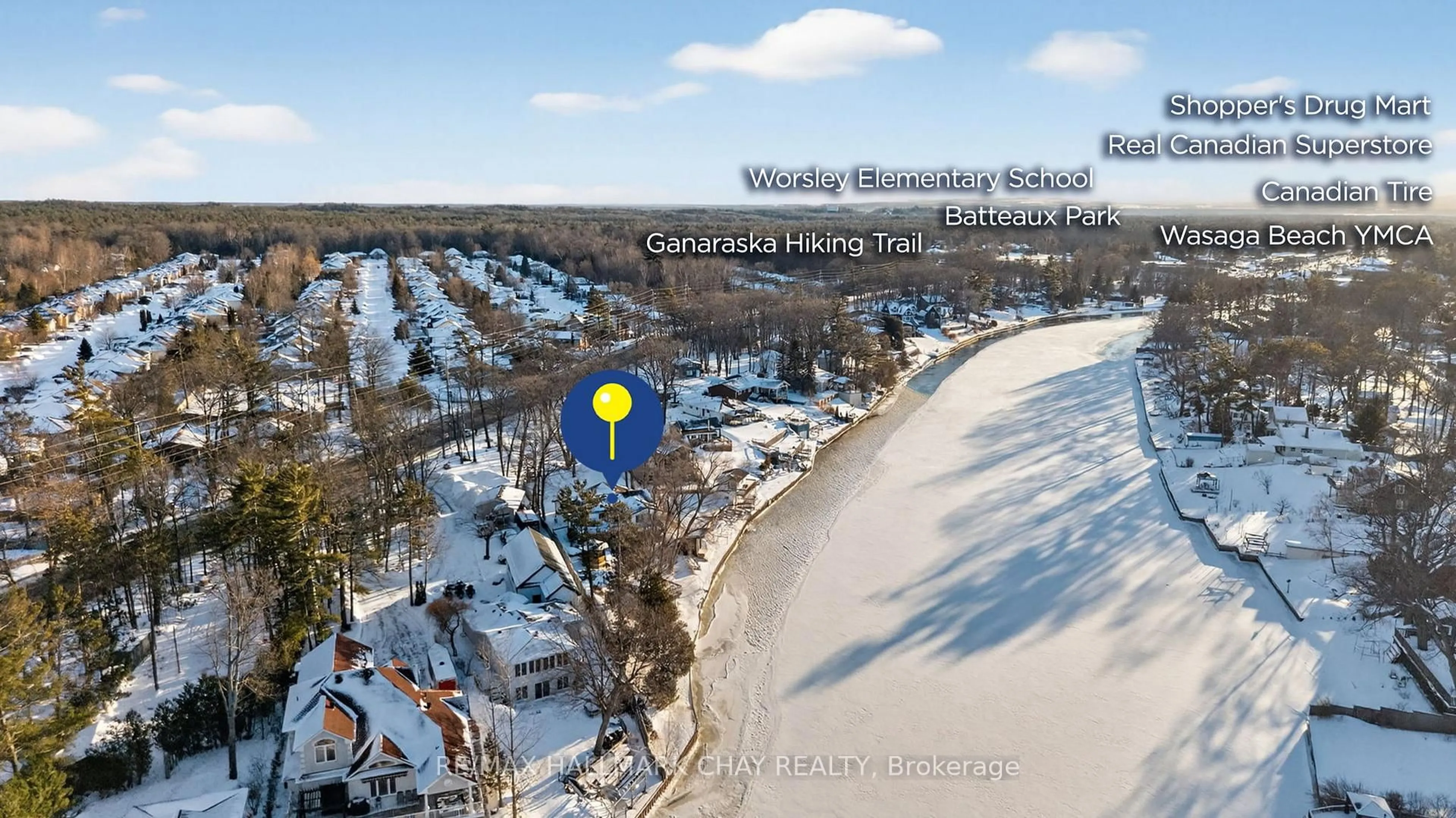 A pic from outside/outdoor area/front of a property/back of a property/a pic from drone, water/lake/river/ocean view for 1976 River Rd, Wasaga Beach Ontario L9Z 2W2