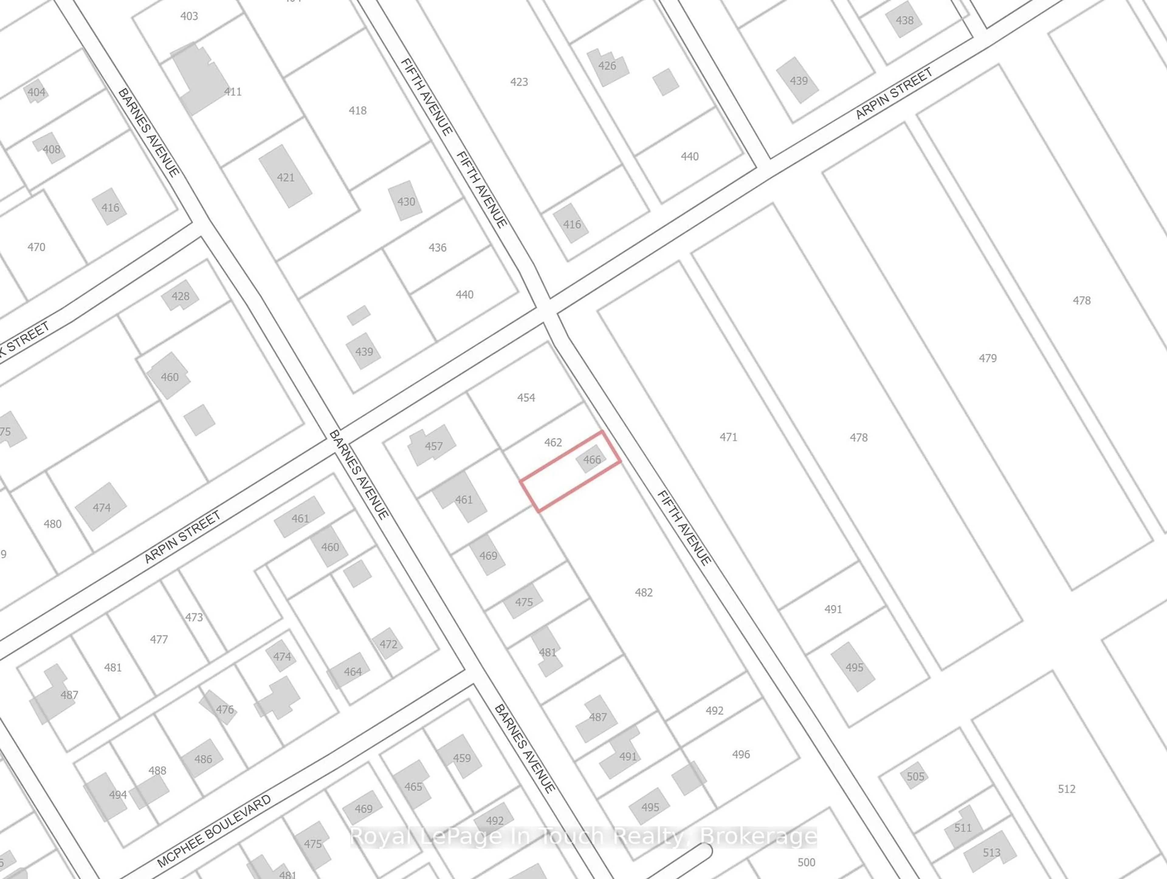 Picture of a map for 466 Fifth Ave, Tay Ontario L0K 1R0