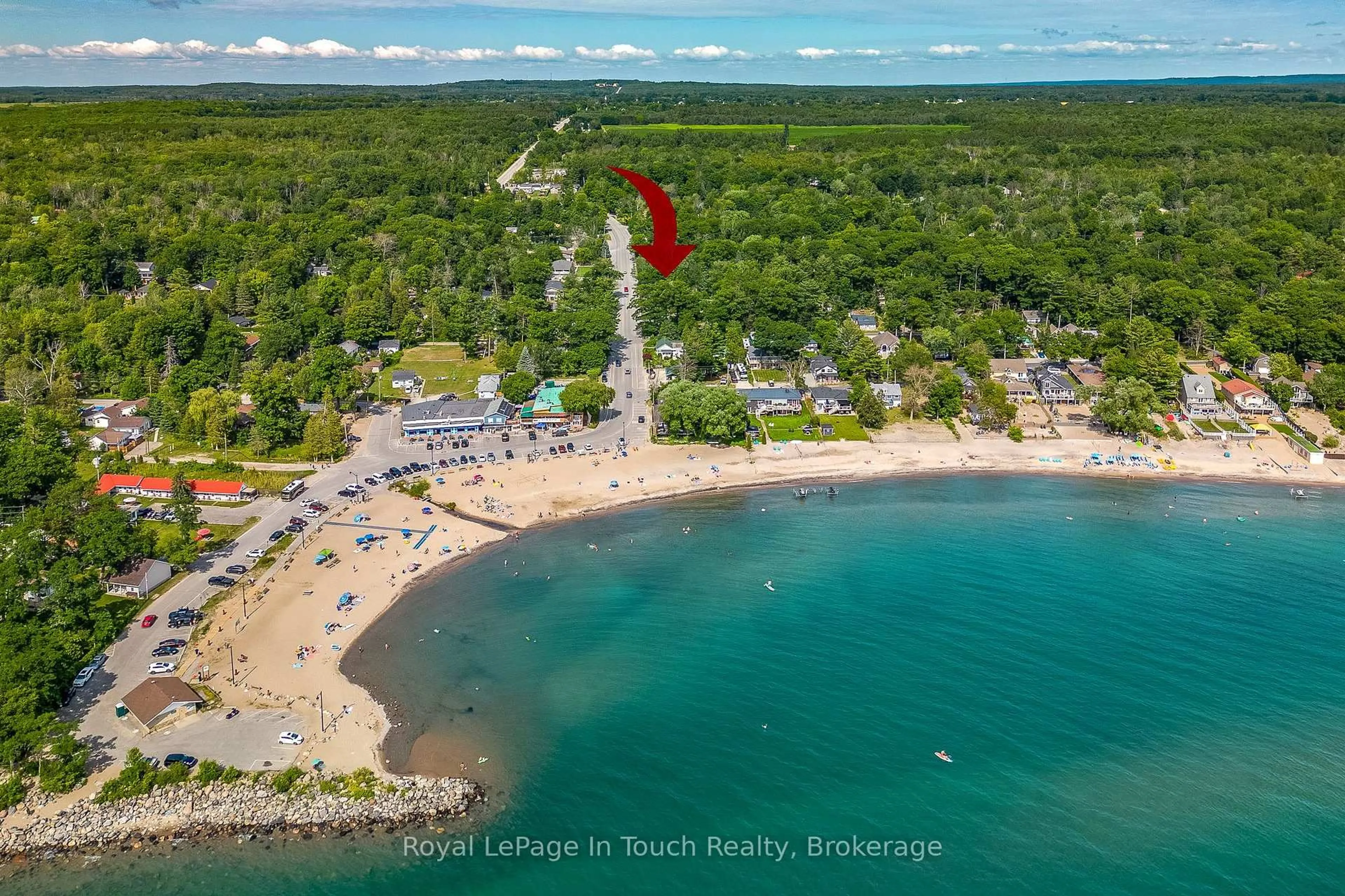 A pic from outside/outdoor area/front of a property/back of a property/a pic from drone, water/lake/river/ocean view for 349 Balm Beach Rd, Tiny Ontario L0L 2J0