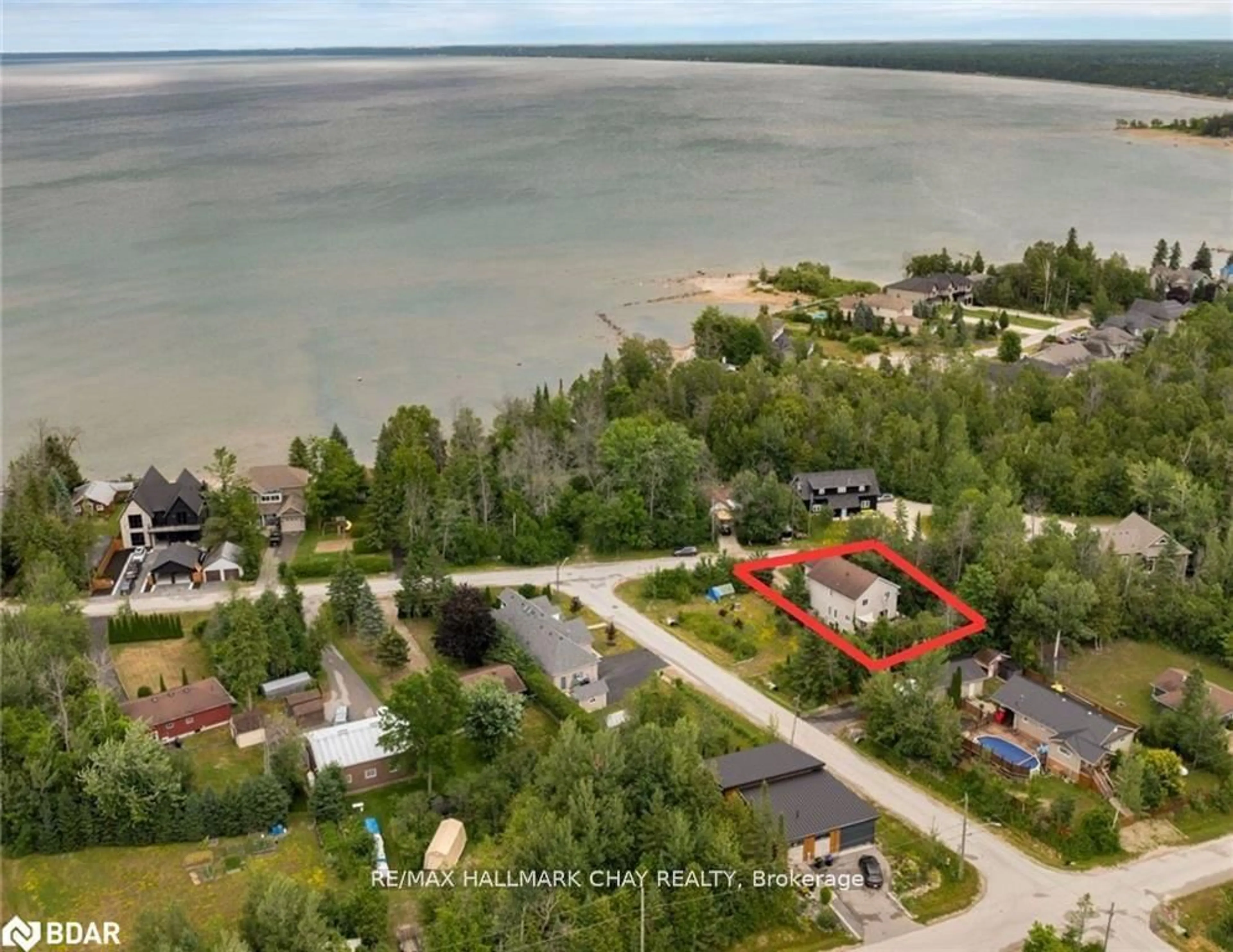 A pic from outside/outdoor area/front of a property/back of a property/a pic from drone, water/lake/river/ocean view for 19 Constance Blvd, Wasaga Beach Ontario L9Z 2Y5