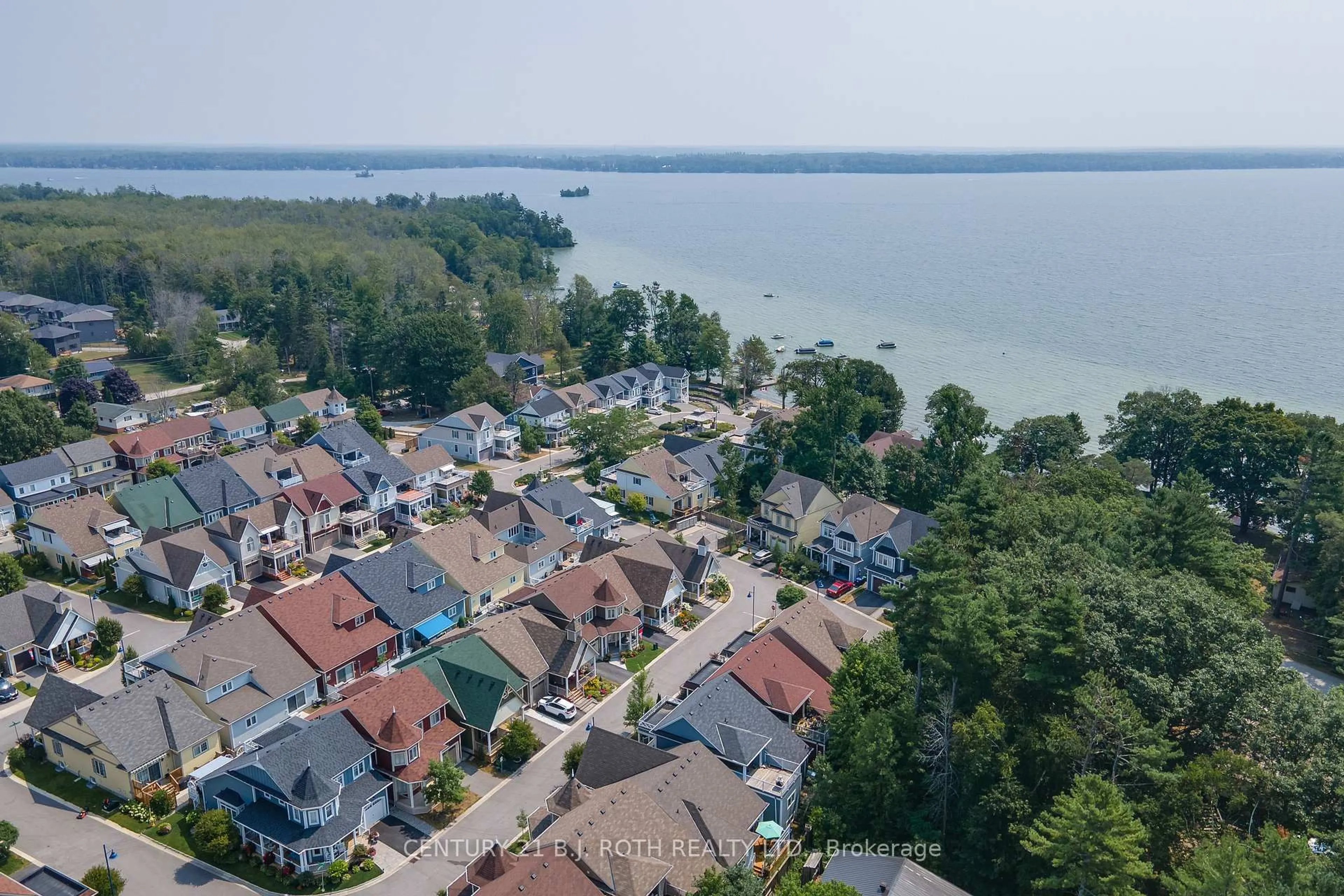 A pic from outside/outdoor area/front of a property/back of a property/a pic from drone, water/lake/river/ocean view for 3327 Summerhill Way, Severn Ontario L3V 0E1