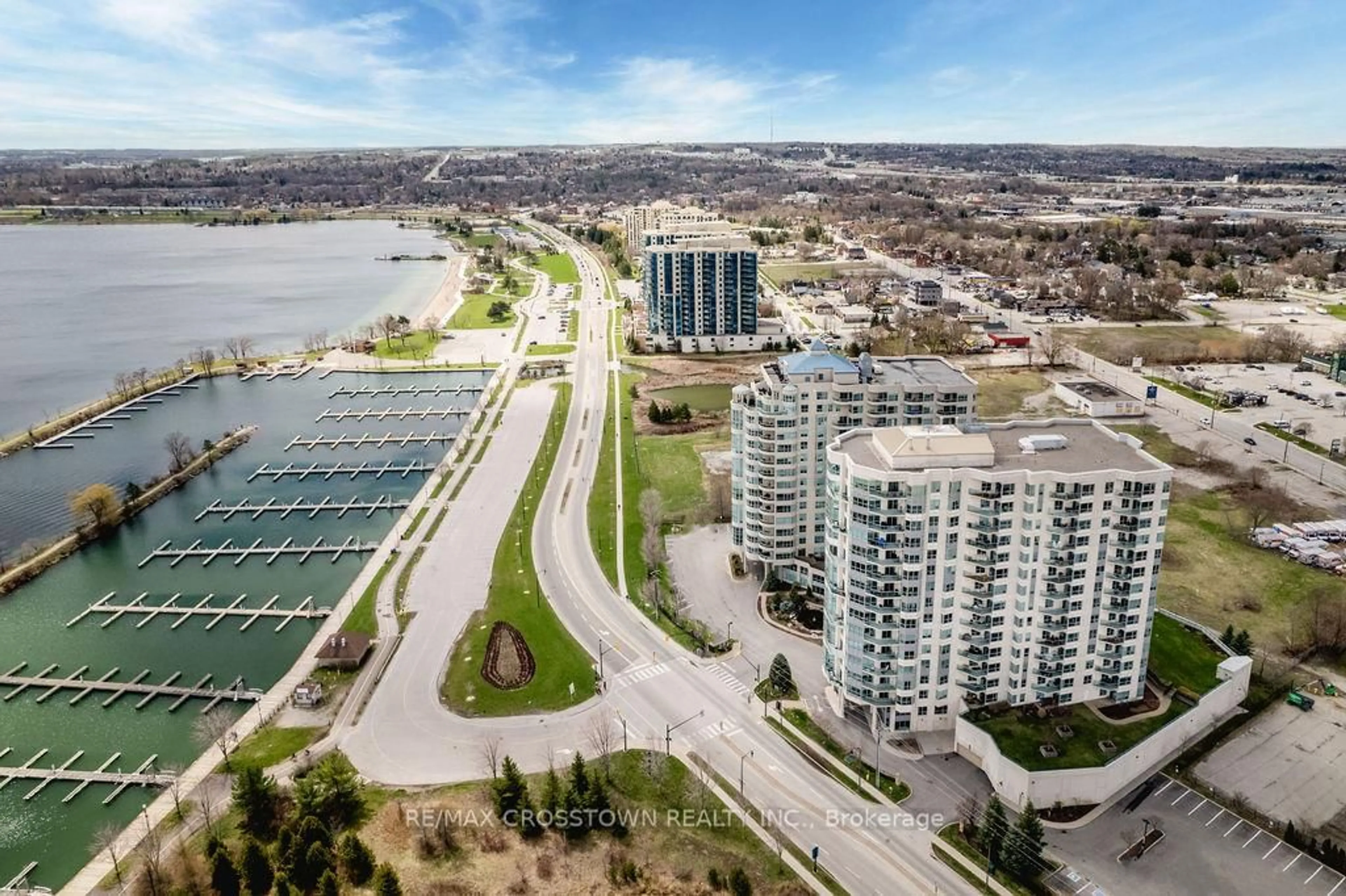 A pic from outside/outdoor area/front of a property/back of a property/a pic from drone, water/lake/river/ocean view for 6 Toronto St #710, Barrie Ontario L4N 9R2