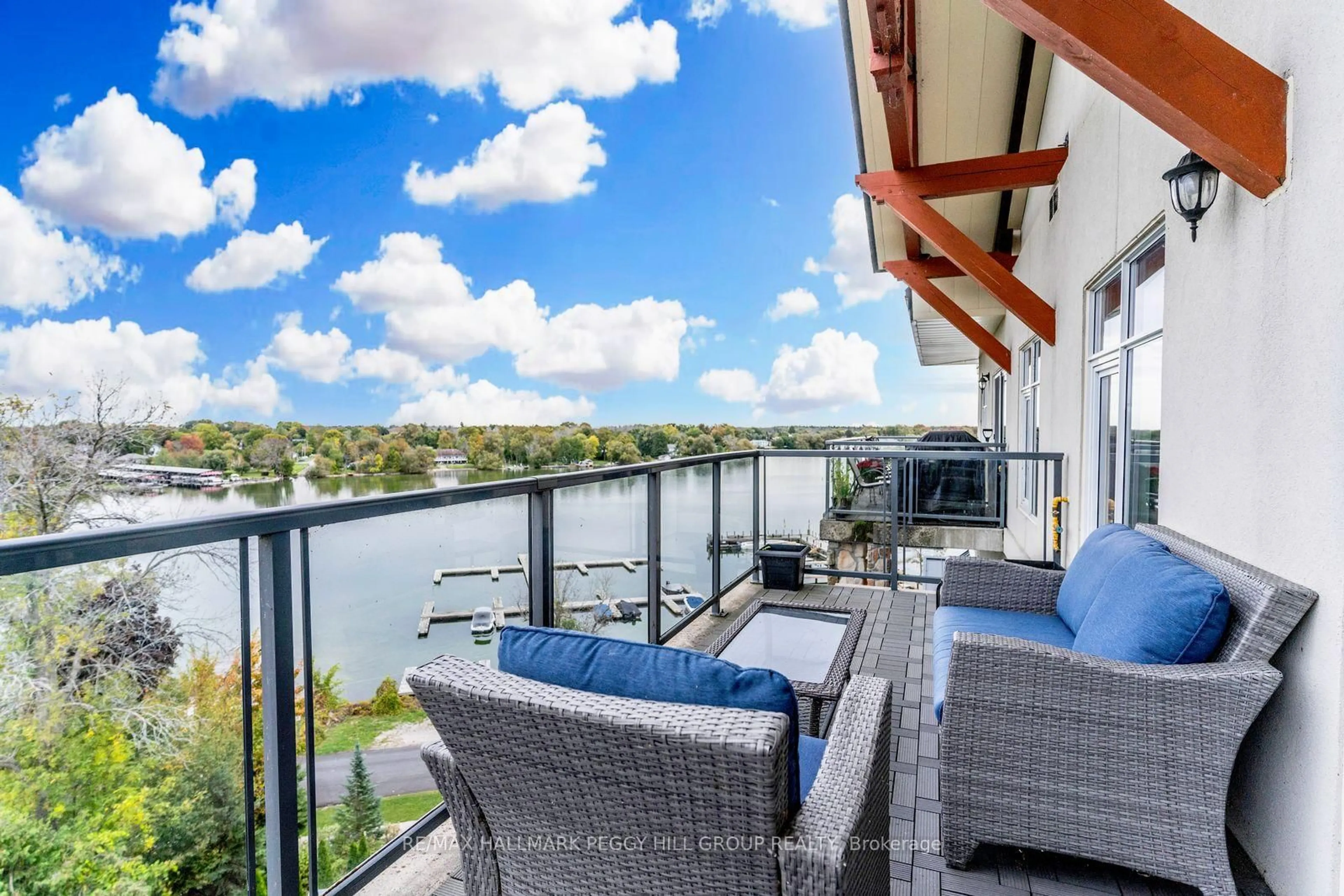 Patio, water/lake/river/ocean view for 80 Orchard Point Rd #604, Orillia Ontario L3V 1C6