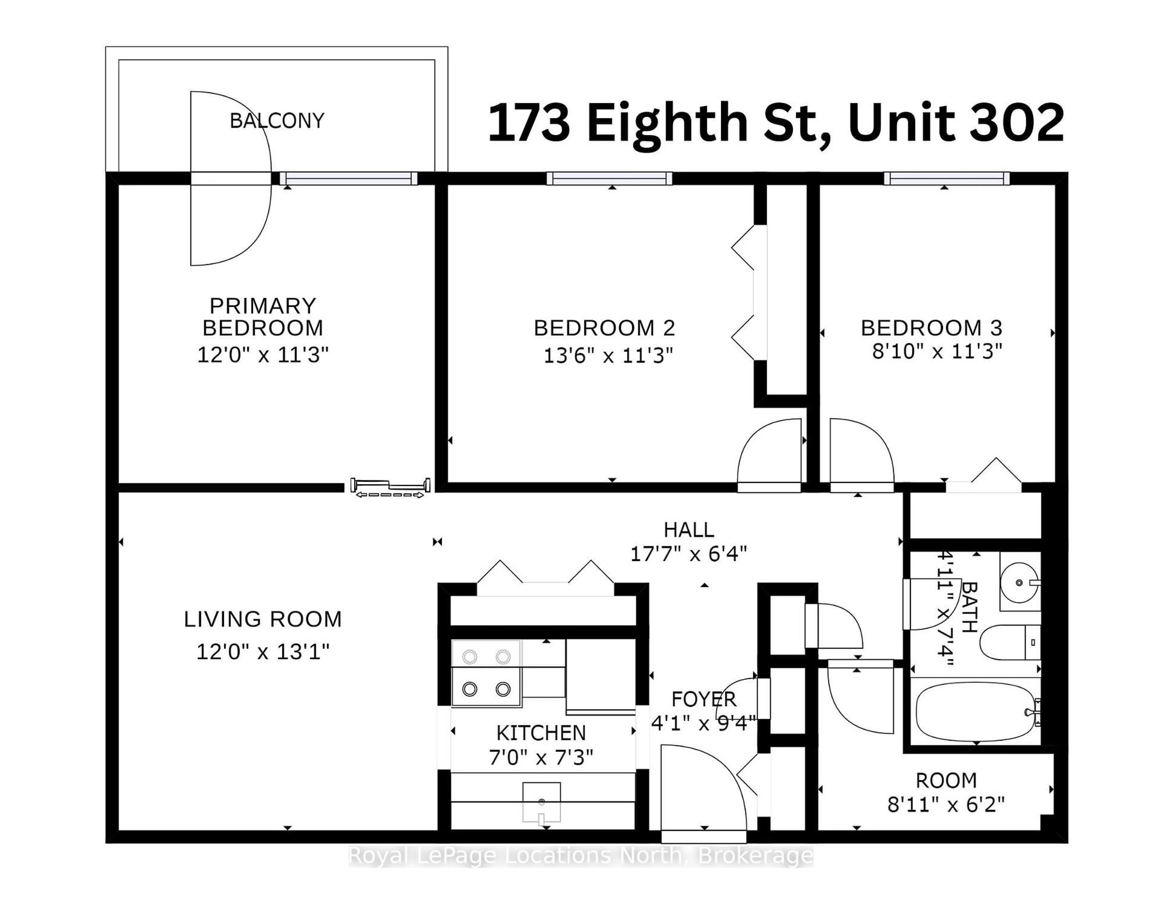 Floor plan for 173 Eighth St #302, Collingwood Ontario L9Y 2C9