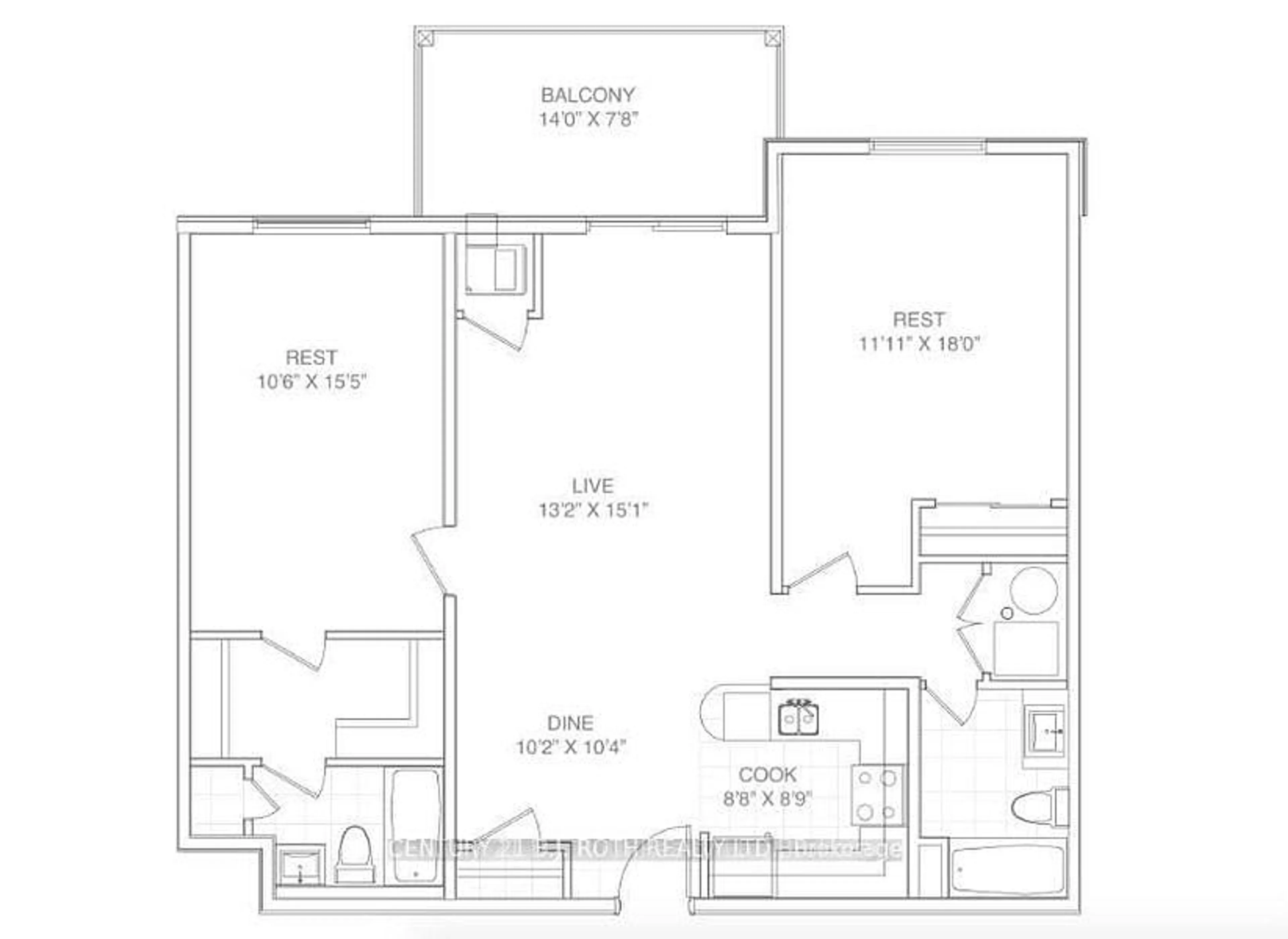 Floor plan for 302 ESSA Rd #403, Barrie Ontario L9J 0H3