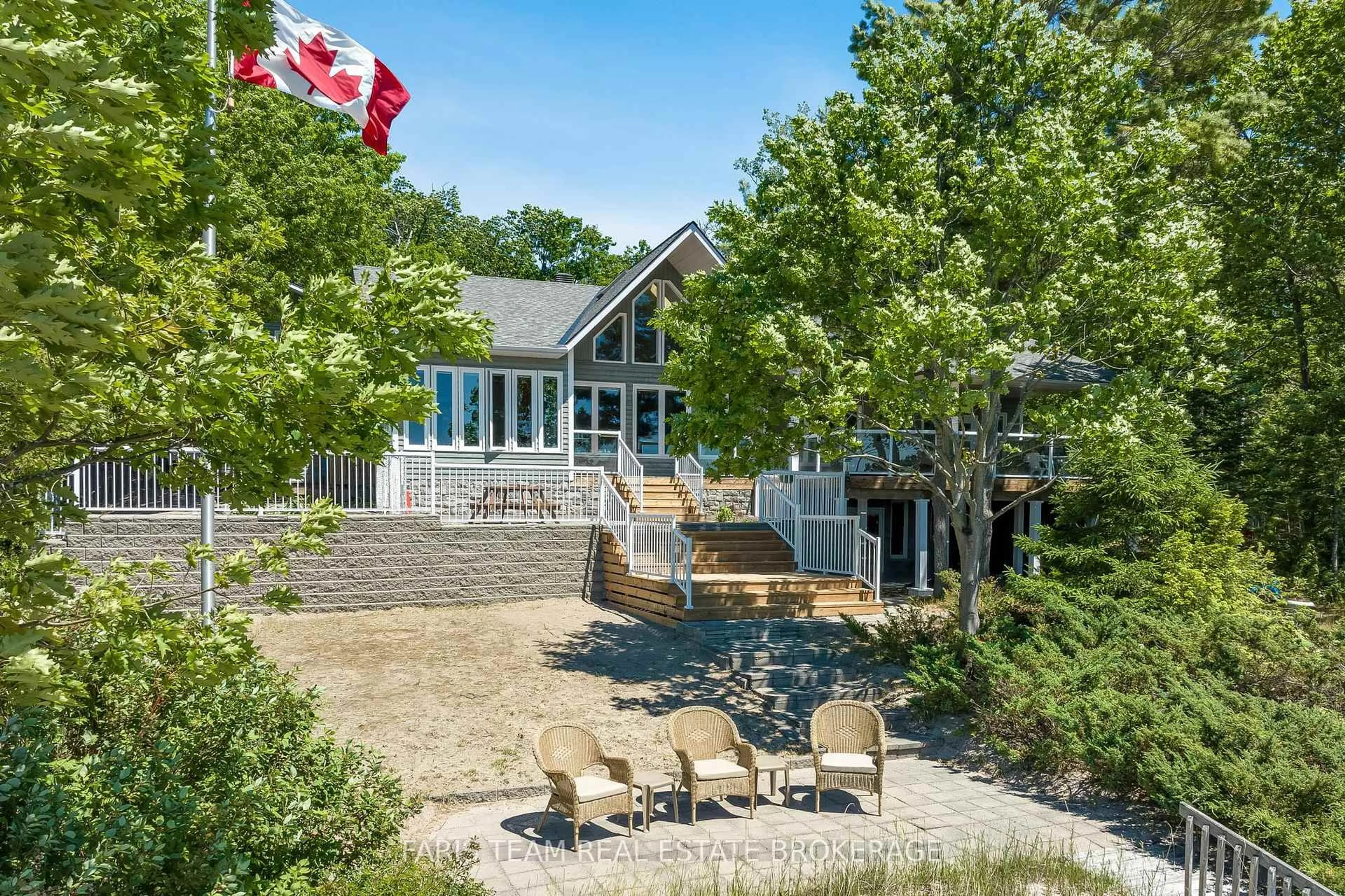 A pic from outside/outdoor area/front of a property/back of a property/a pic from drone, water/lake/river/ocean view for 24 Finley Dr, Tiny Ontario L0L 2J0