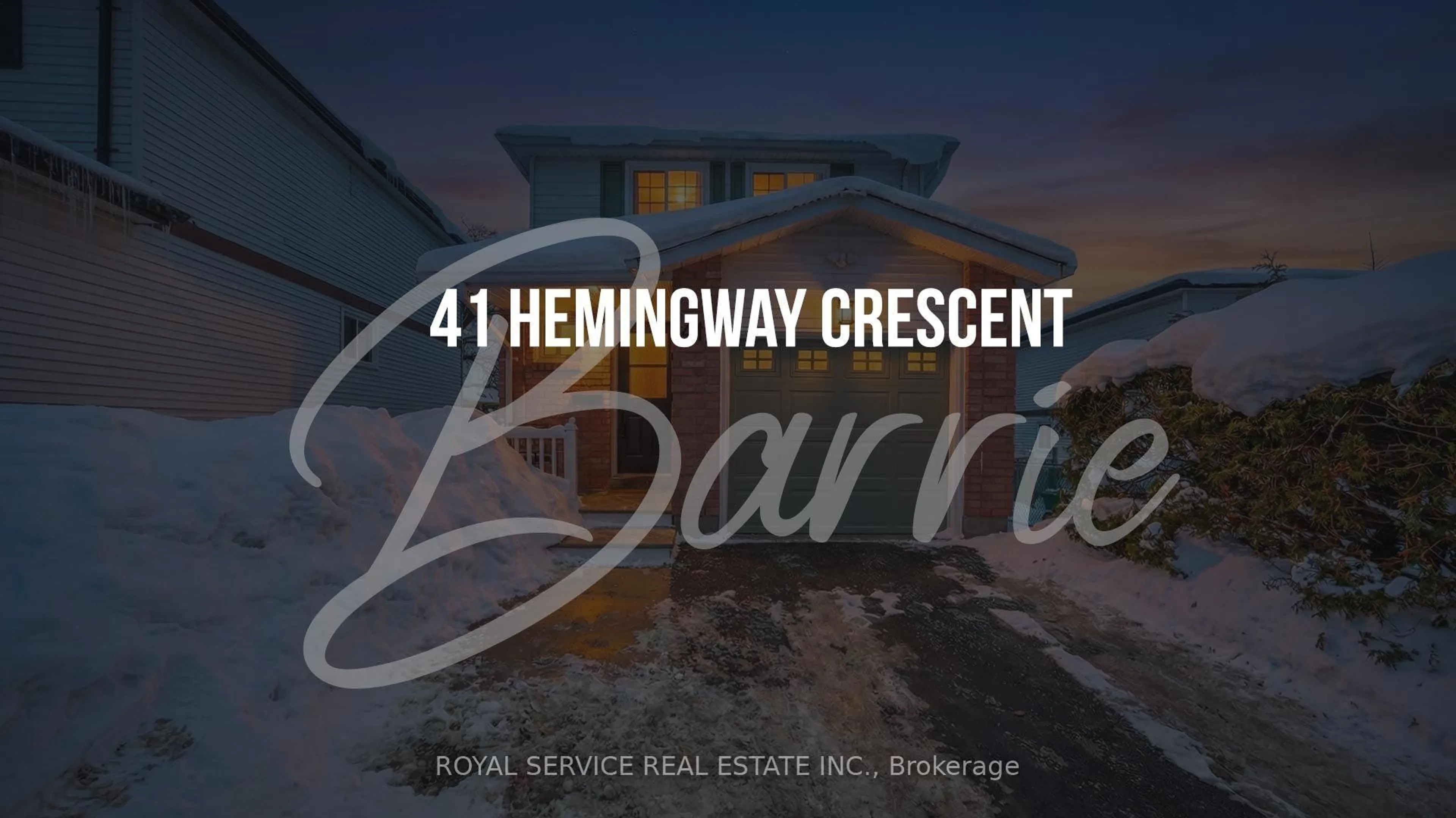 A pic from outside/outdoor area/front of a property/back of a property/a pic from drone, street for 41 Hemingway Cres, Barrie Ontario L4N 5G2