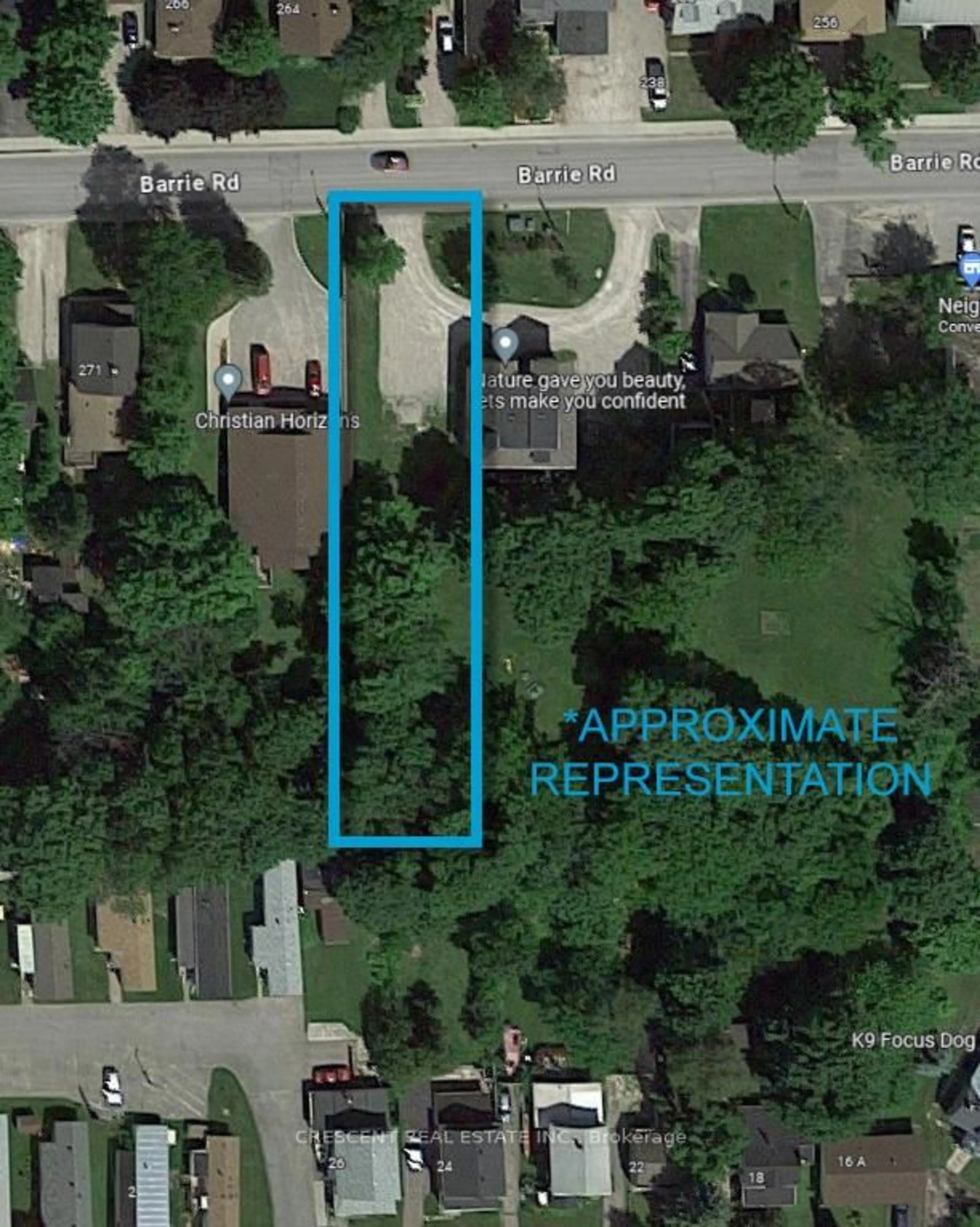 A pic from outside/outdoor area/front of a property/back of a property/a pic from drone, street for 267 Barrie Rd, Orillia Ontario L3V 2R4