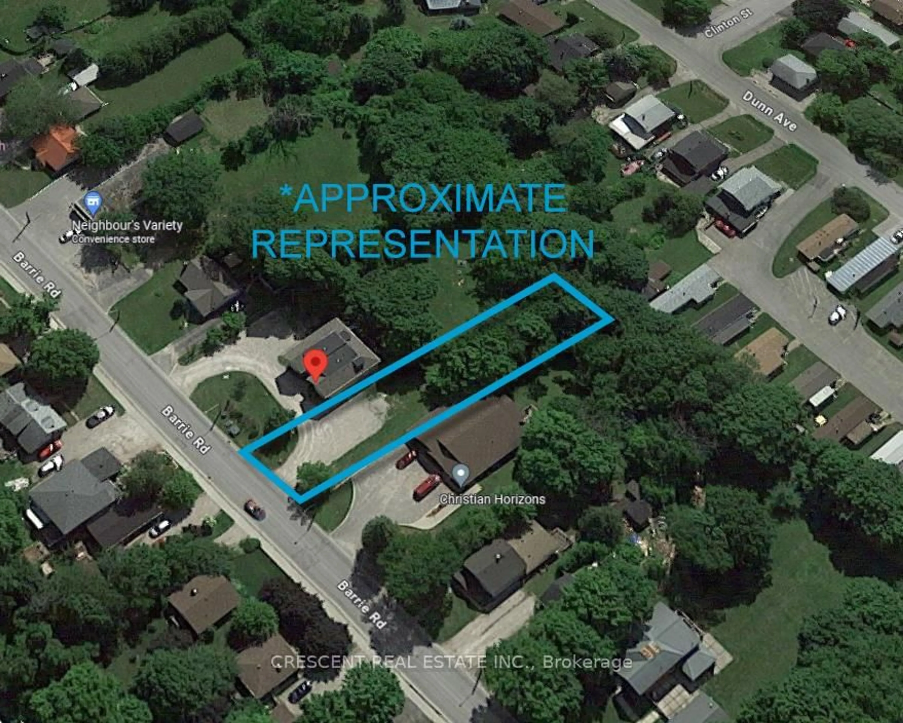 A pic from outside/outdoor area/front of a property/back of a property/a pic from drone, street for 267 Barrie Rd, Orillia Ontario L3V 2R4