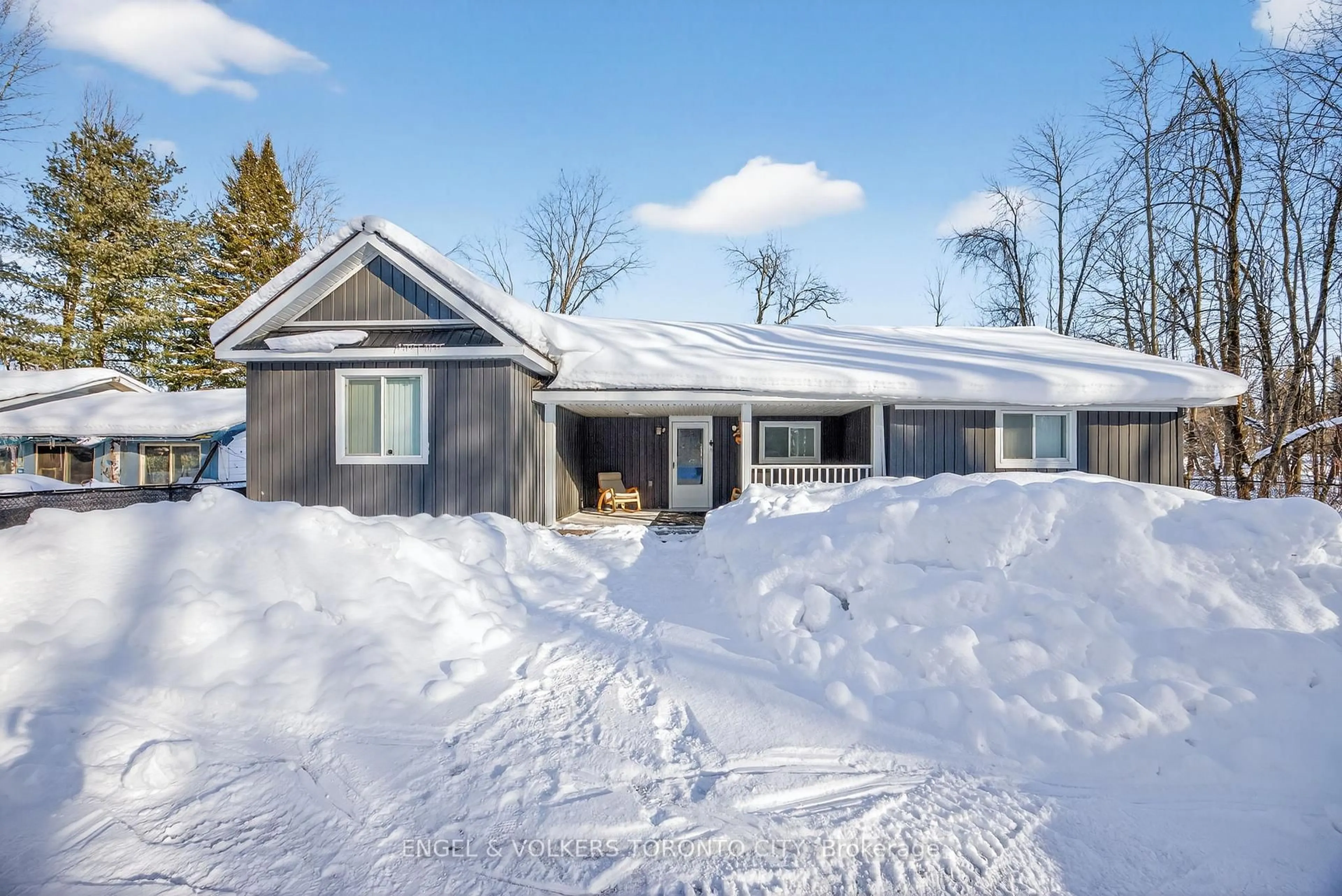 Home with vinyl exterior material, street for 7229 Davy Dr, Ramara Ontario L0K 2B0