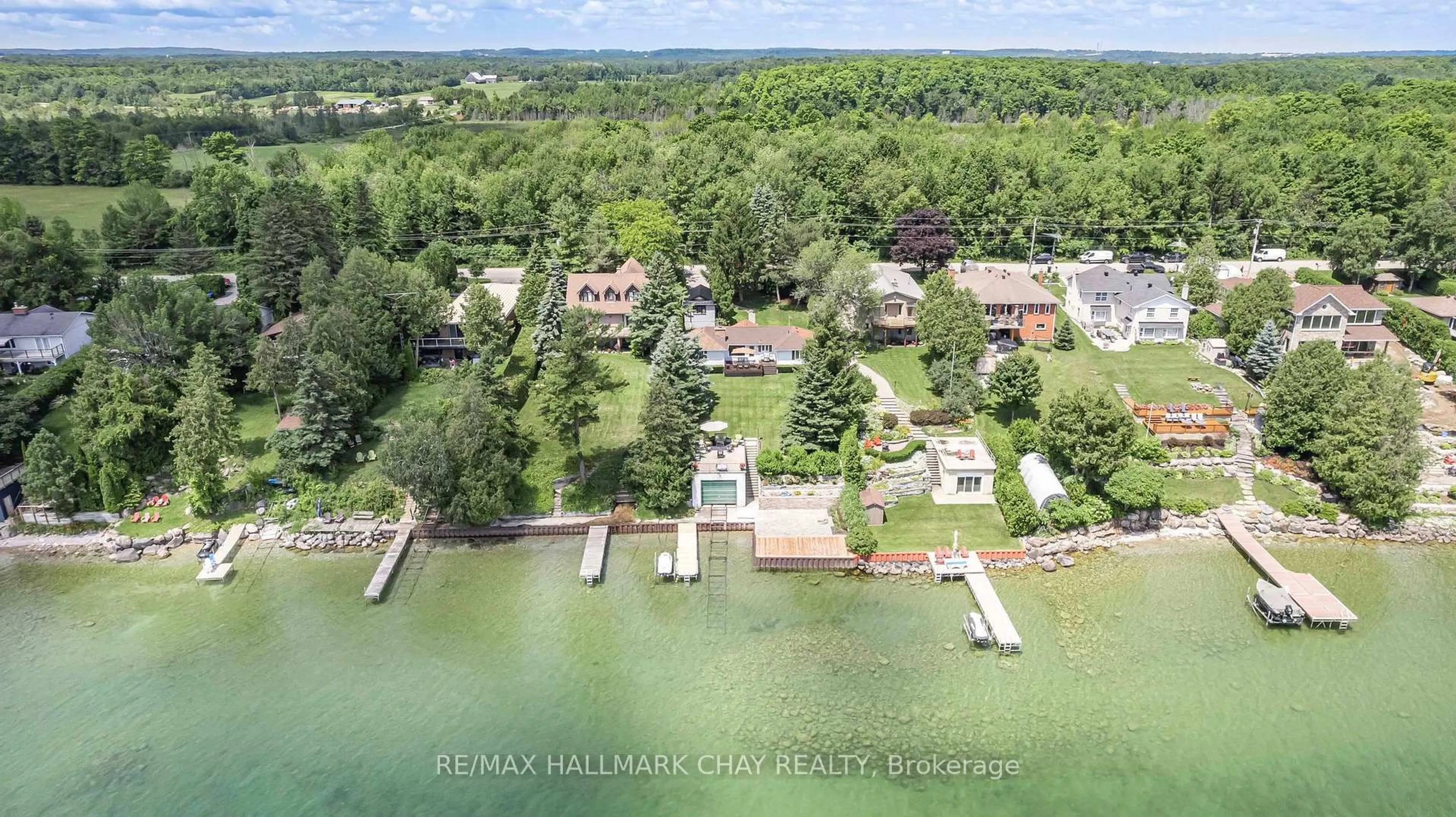 A pic from outside/outdoor area/front of a property/back of a property/a pic from drone, water/lake/river/ocean view for 1125 Woodland Dr, Oro-Medonte Ontario L3V 6H1