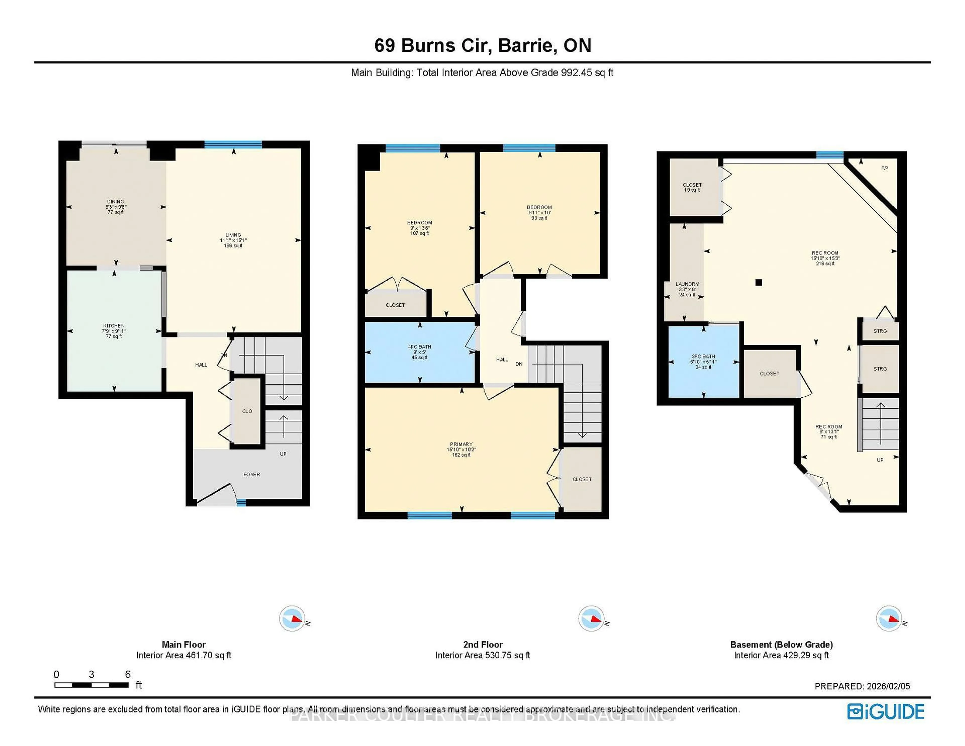 Floor plan for 69 Burns Circ, Barrie Ontario L4N 5J8