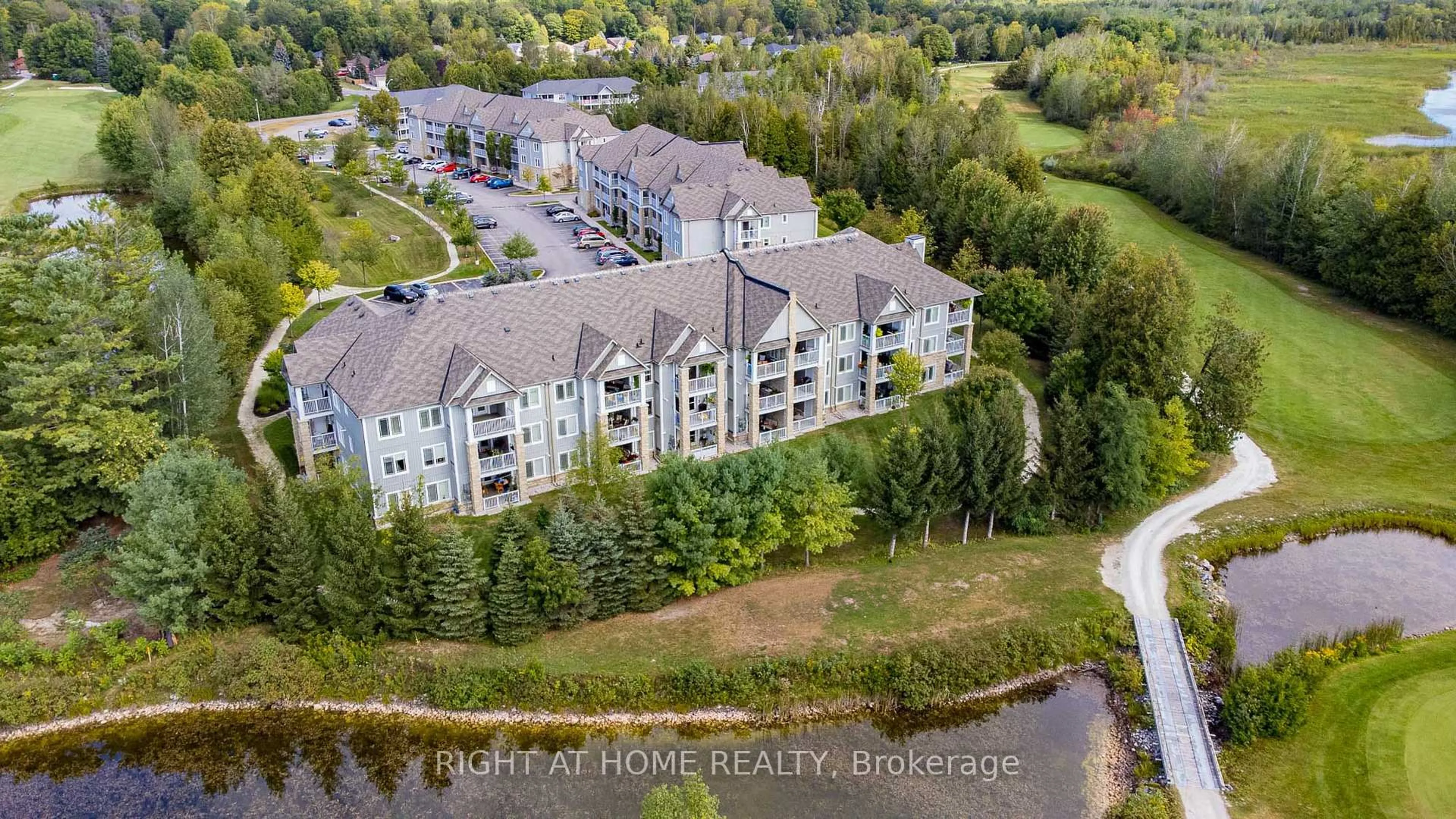 A pic from outside/outdoor area/front of a property/back of a property/a pic from drone, water/lake/river/ocean view for 60 Mulligan Lane #123, Wasaga Beach Ontario L9Z 0C5