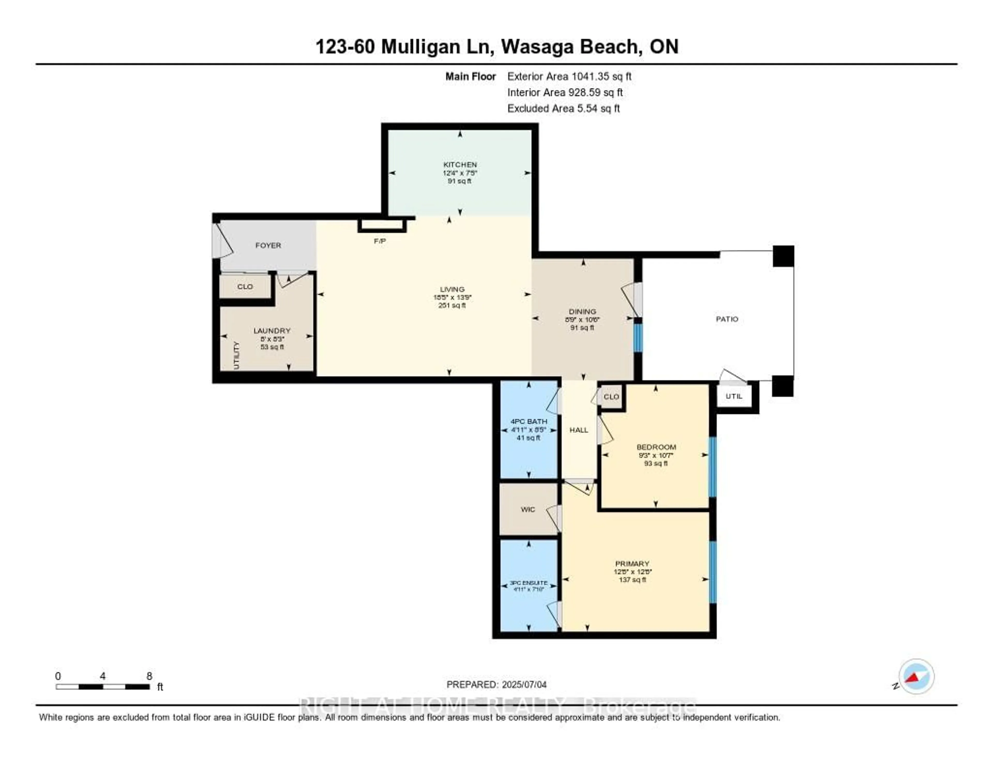 Floor plan for 60 Mulligan Lane #123, Wasaga Beach Ontario L9Z 0C5