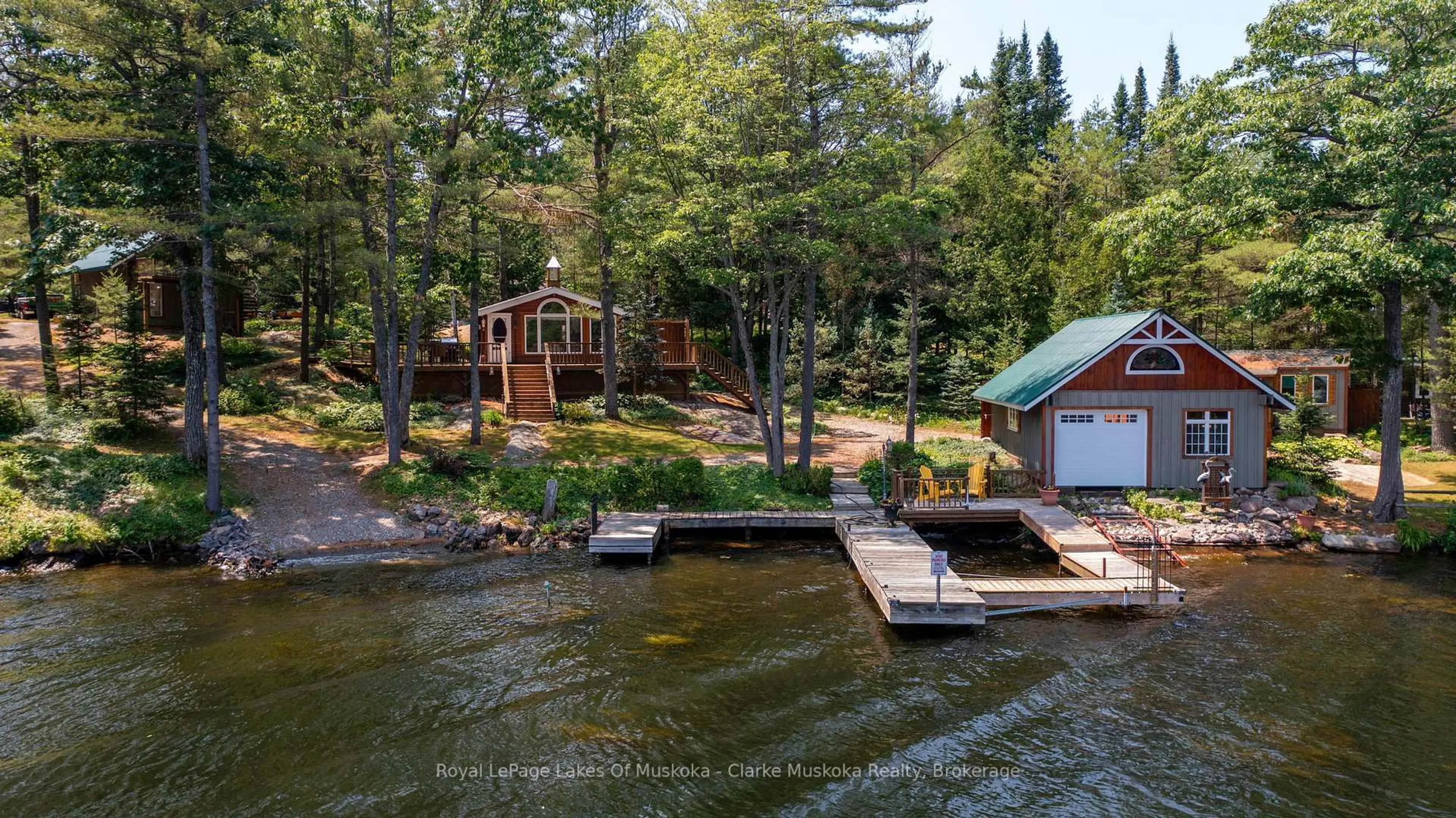 A pic from outside/outdoor area/front of a property/back of a property/a pic from drone, water/lake/river/ocean view for 4376 & 4390 Marr Lane, Severn Ontario P0C 1M0