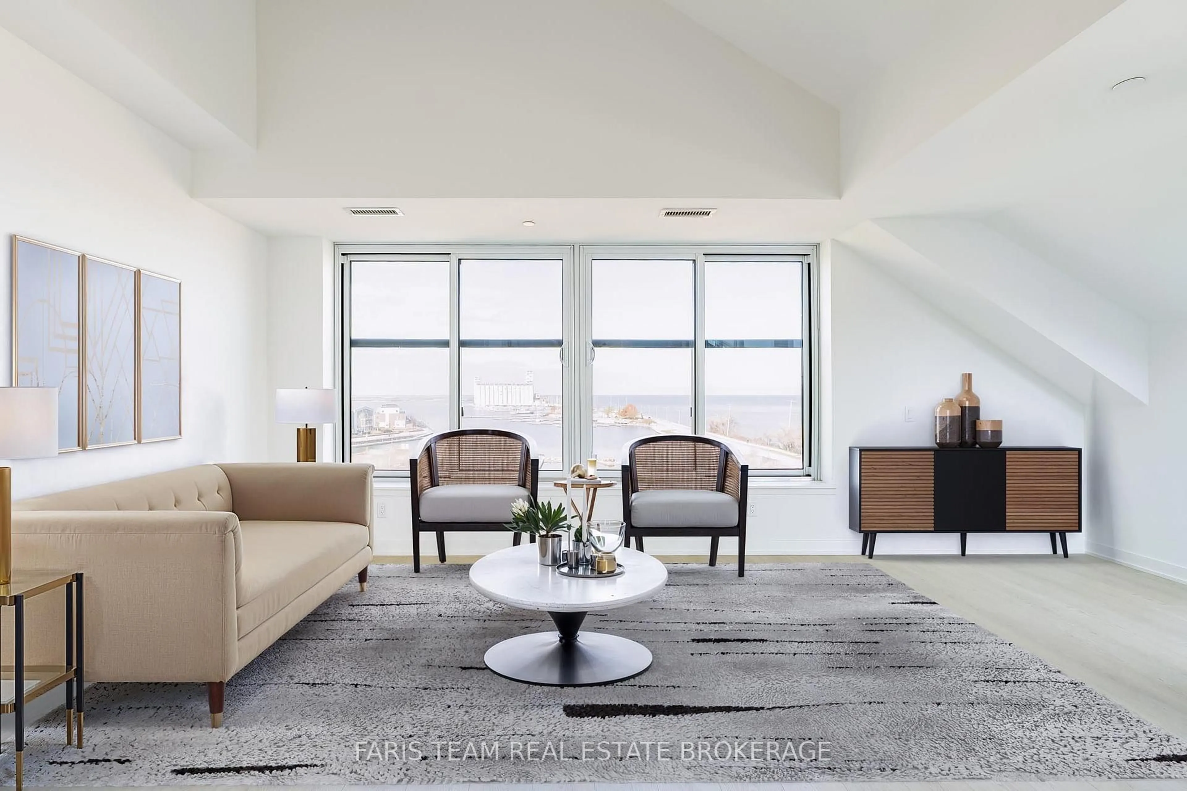 Living room with furniture, unknown for 31 Huron St #621, Collingwood Ontario L0G 1V0