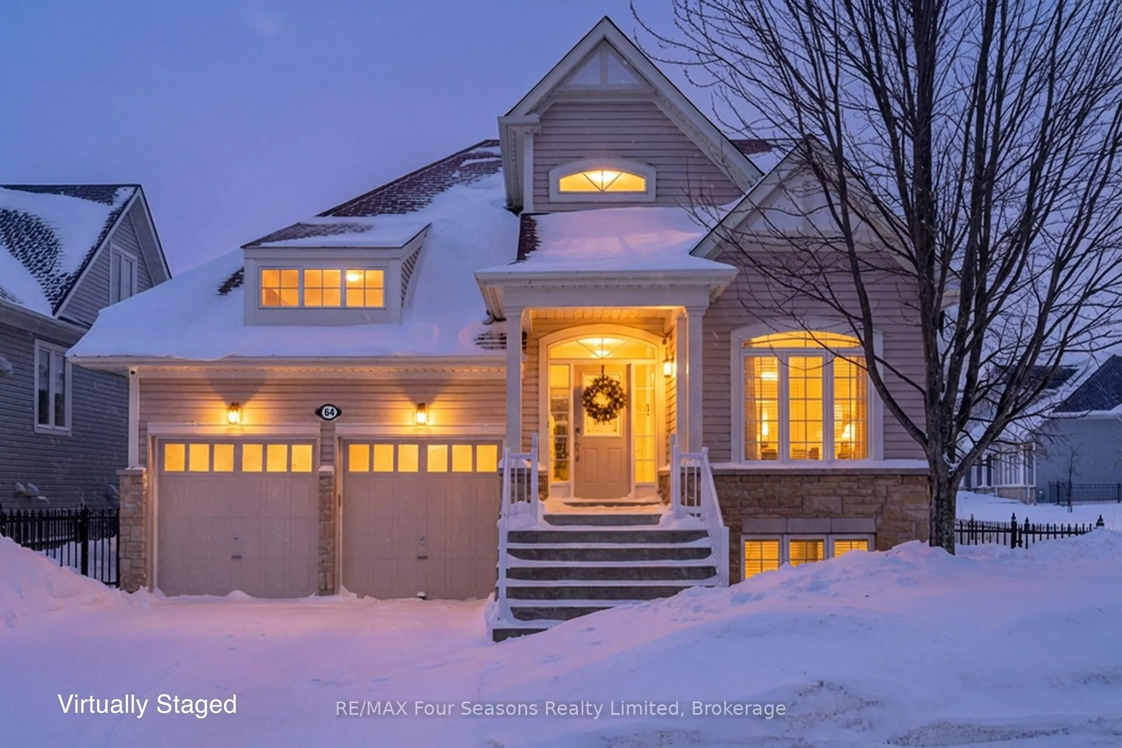 Home with brick exterior material, street for 64 Waterview Rd, Wasaga Beach Ontario L9Z 0E9