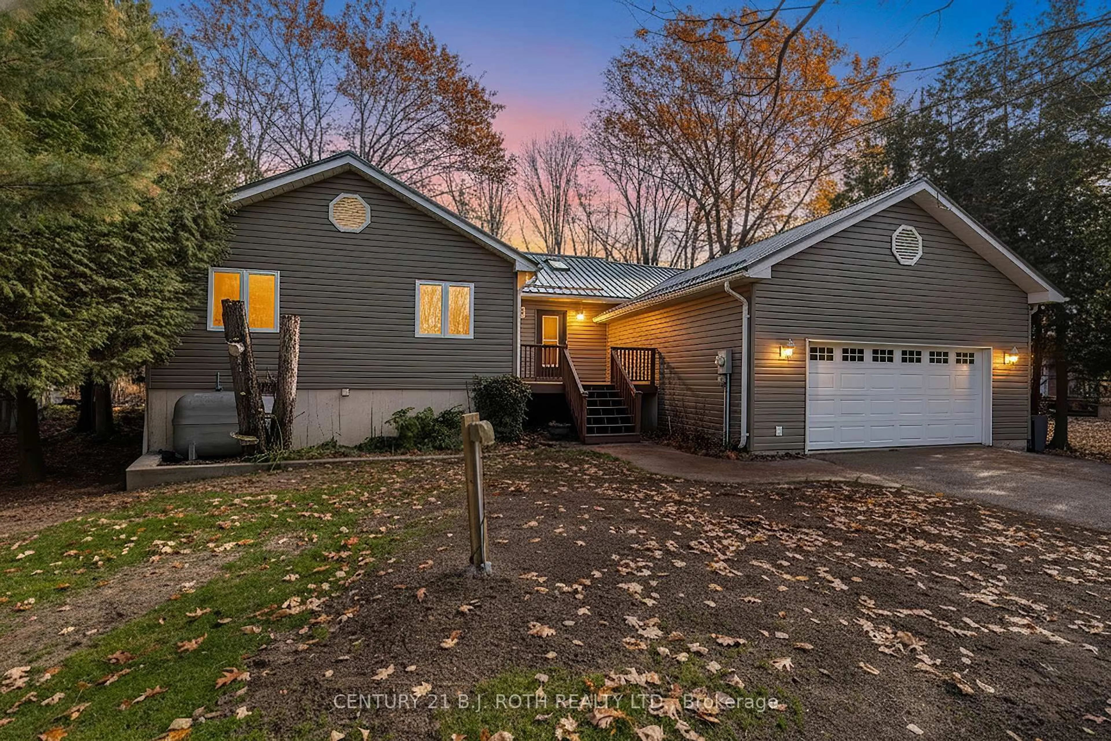 Home with vinyl exterior material, street for 7333 Davy Dr, Ramara Ontario L0K 2B0