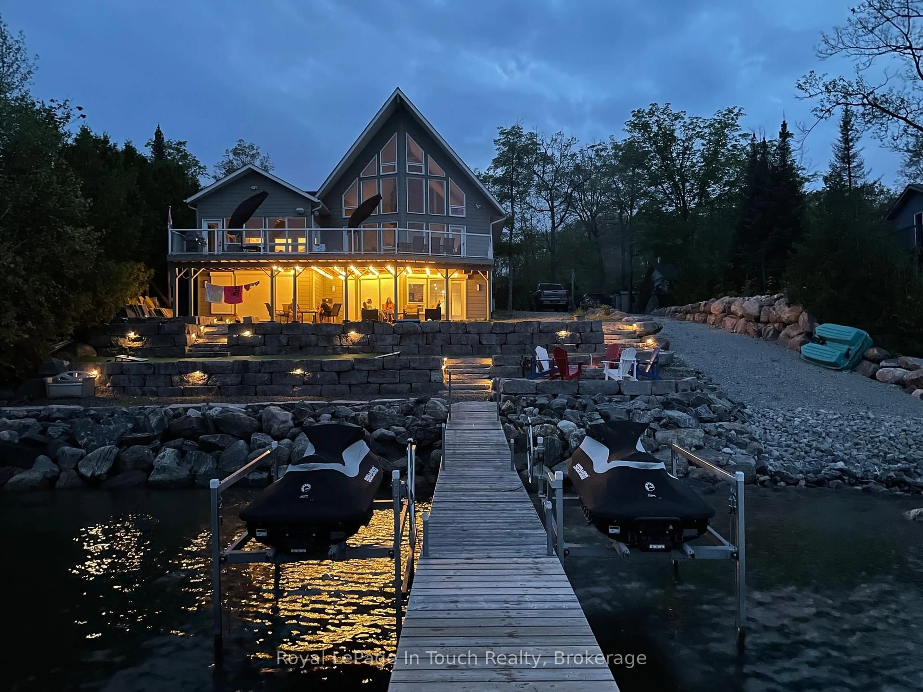 Patio, water/lake/river/ocean view for 201 Sawlog Point Rd, Tiny Ontario L9M 0B1