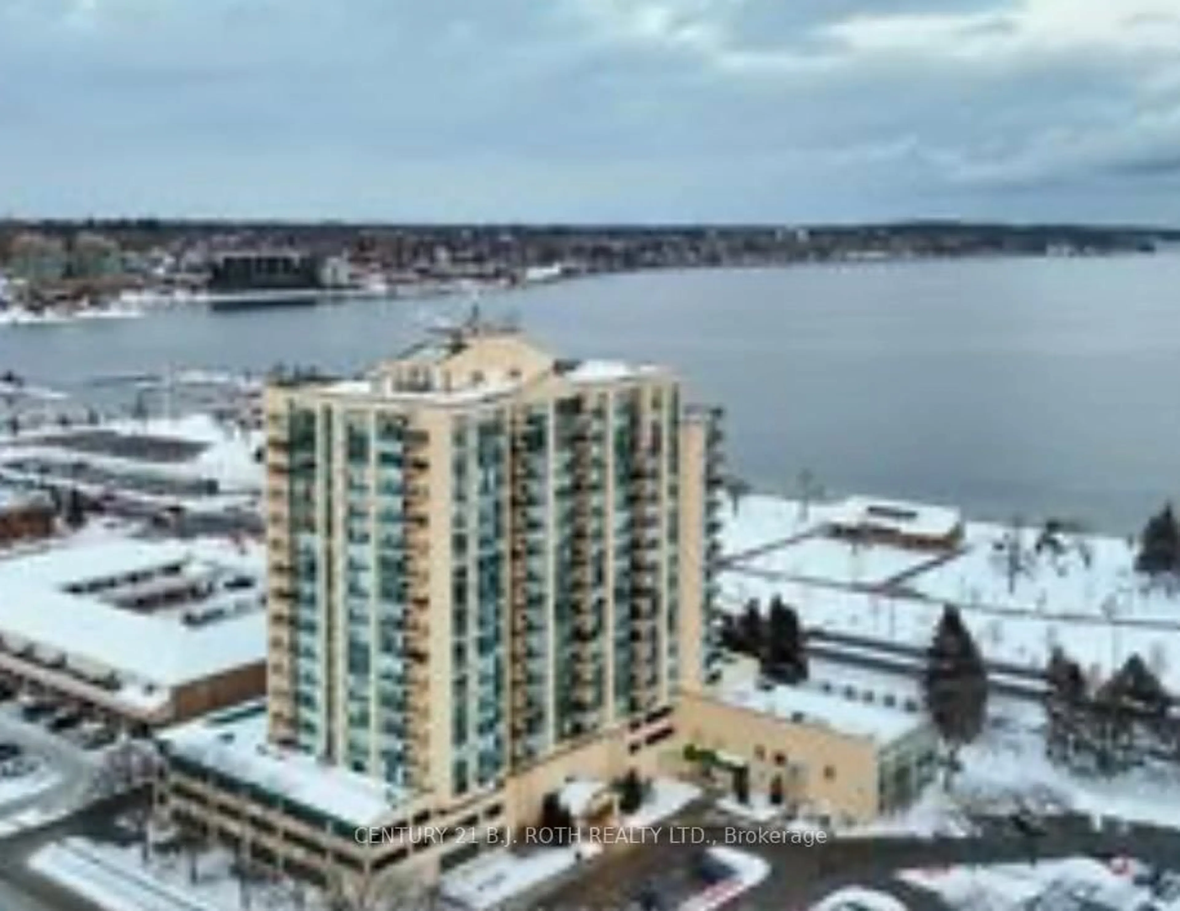 A pic from outside/outdoor area/front of a property/back of a property/a pic from drone, water/lake/river/ocean view for 75 Ellen St #1101, Barrie Ontario L4N 7R6