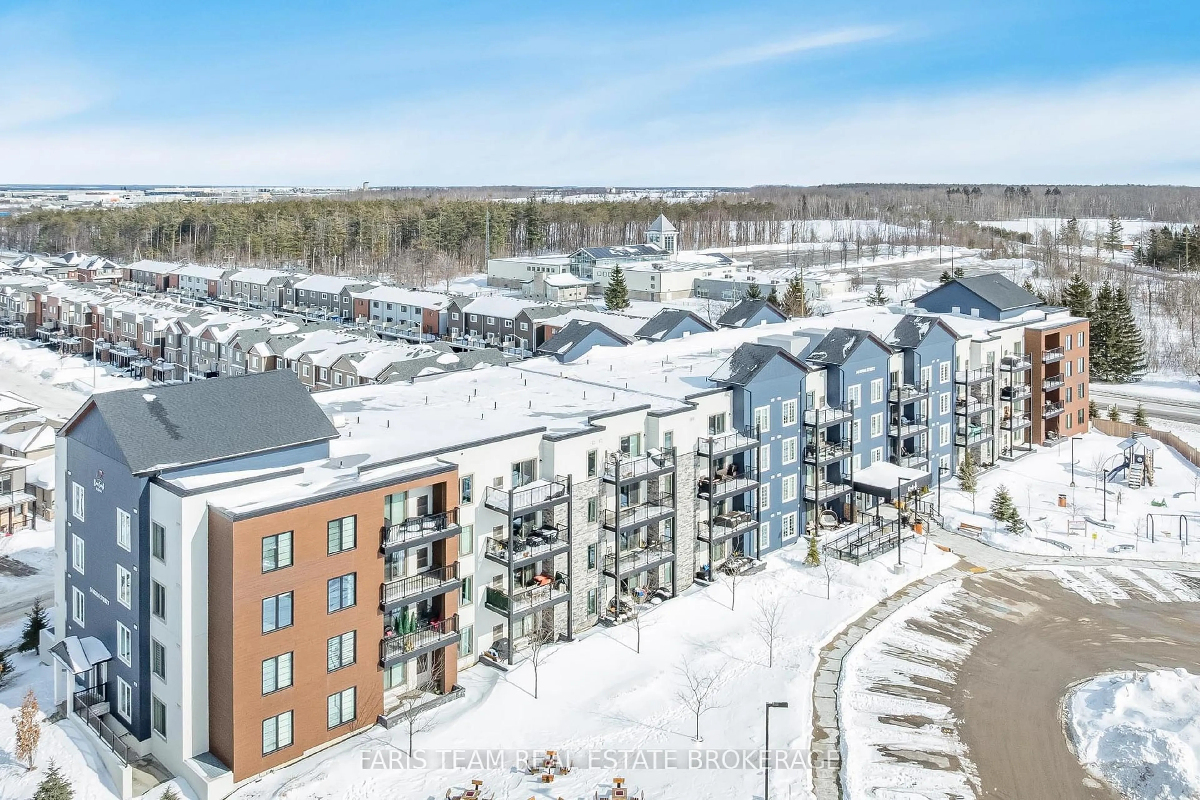 A pic from outside/outdoor area/front of a property/back of a property/a pic from drone, unknown for 54 Koda St #207, Barrie Ontario L9J 0J6