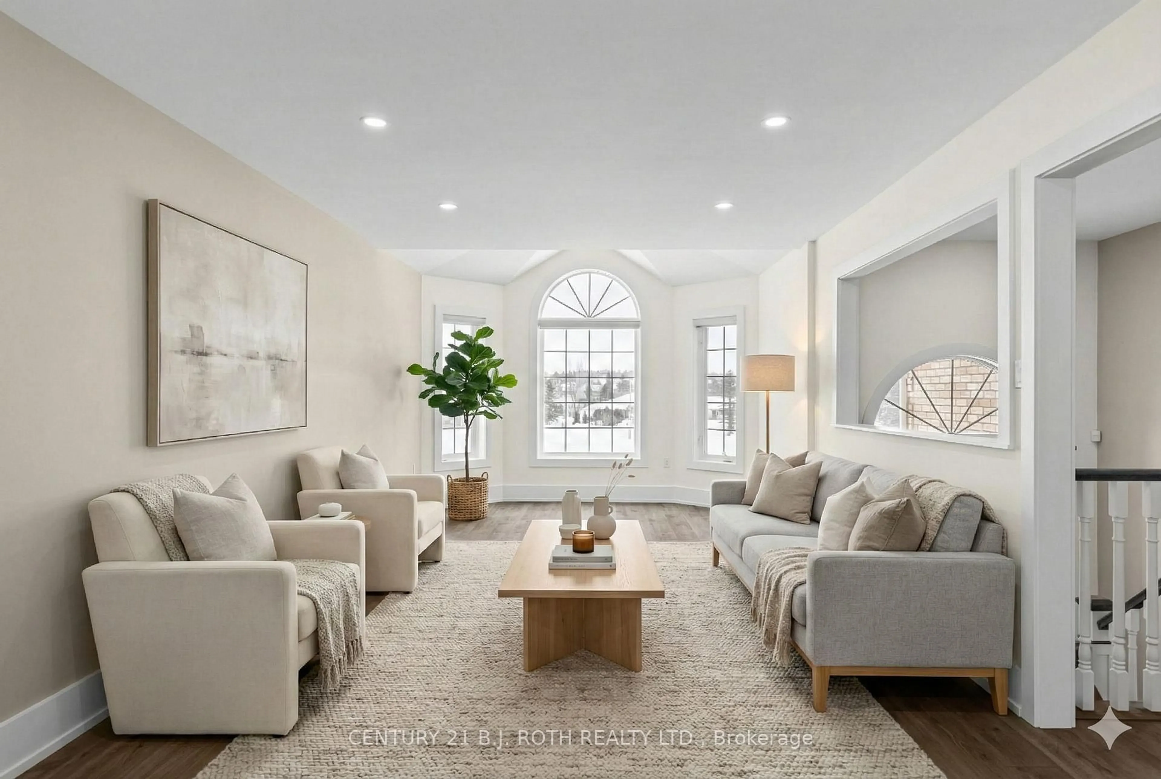 Living room with furniture, unknown for 1348 Hawk Ridge Cres, Severn Ontario L3V 6H4