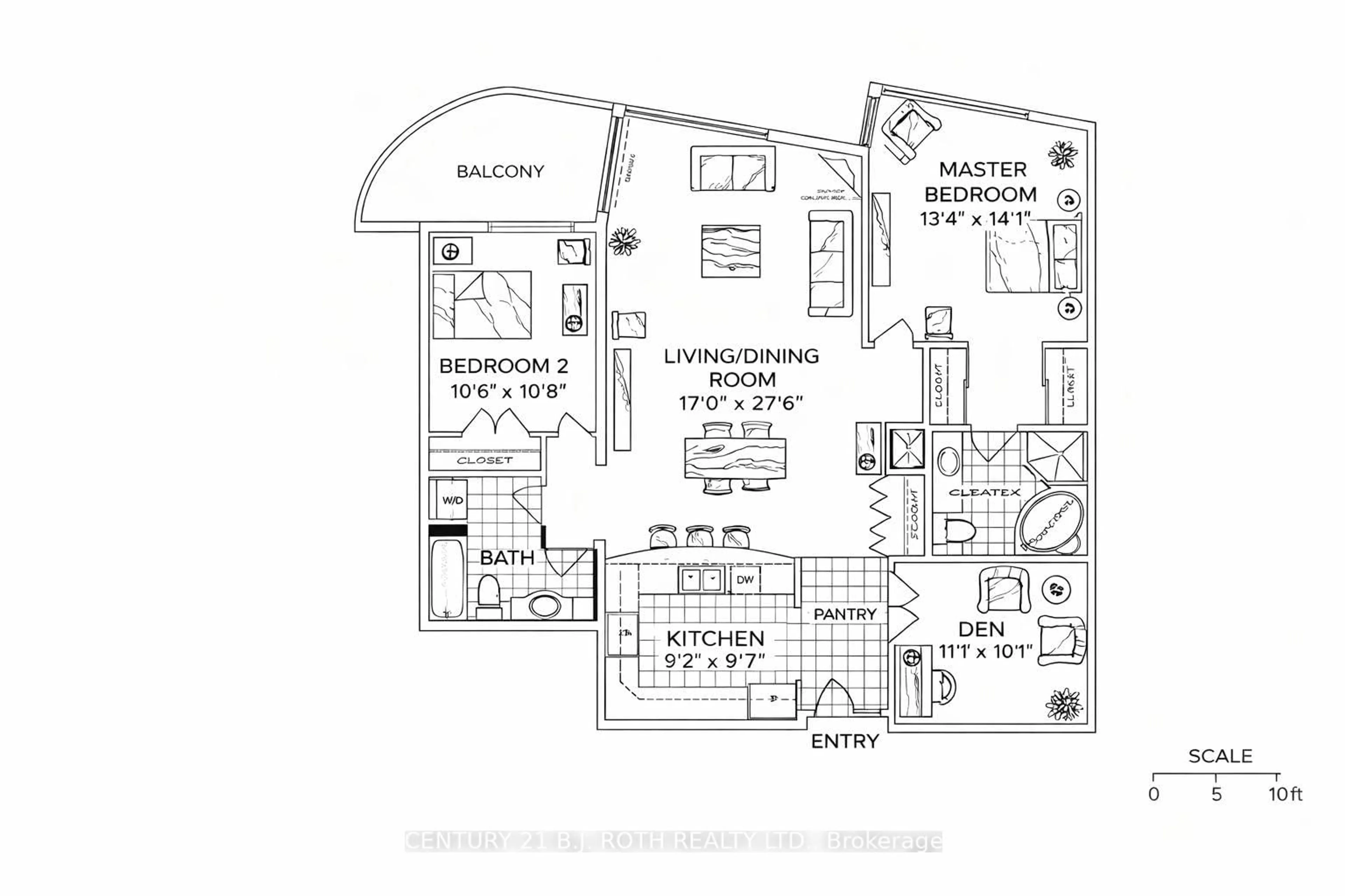 Floor plan for 2 Toronto St #1402, Barrie Ontario L4N 9R2