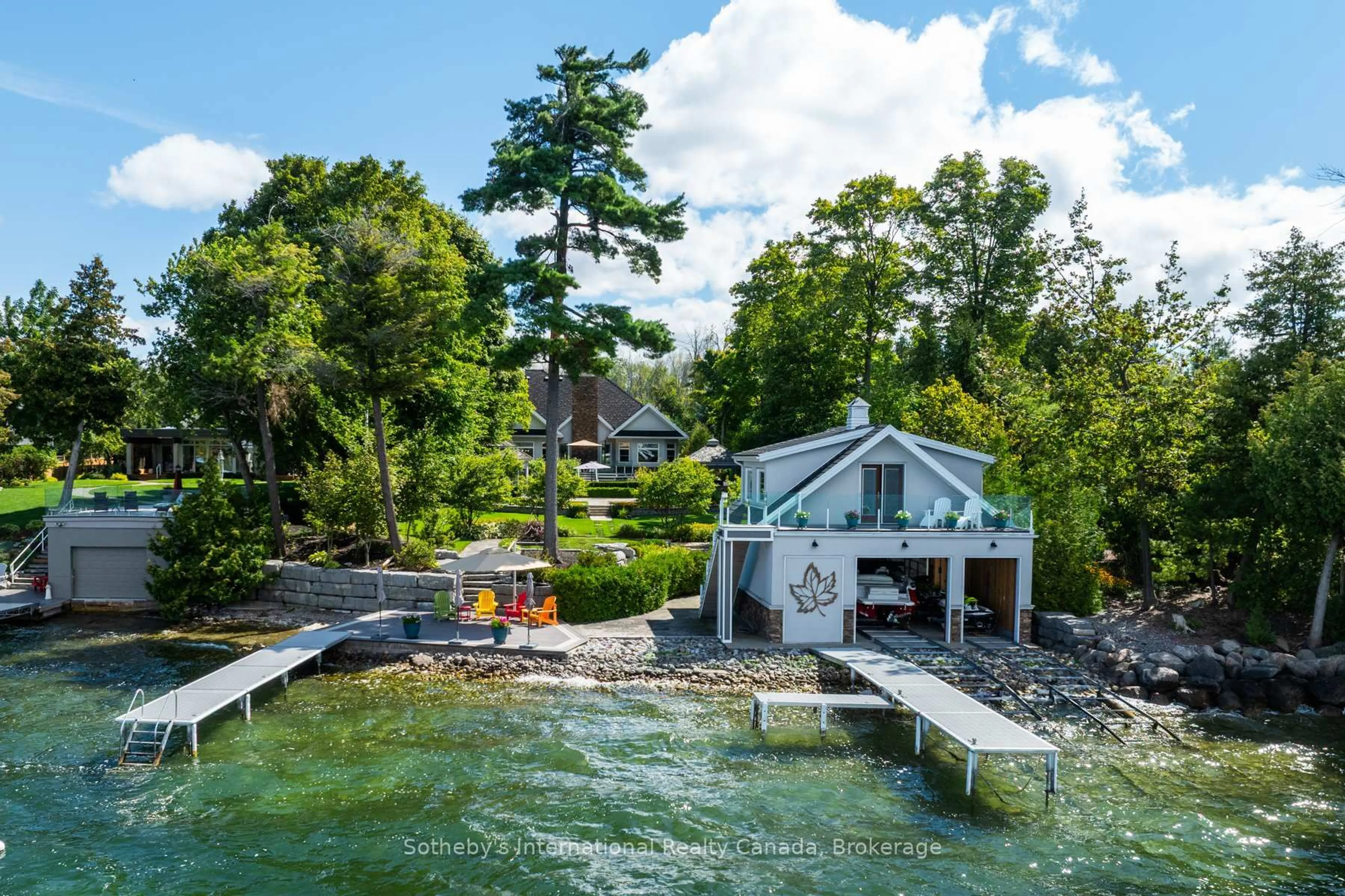 A pic from outside/outdoor area/front of a property/back of a property/a pic from drone, water/lake/river/ocean view for 153 Creighton St, Ramara Ontario L3V 6H7